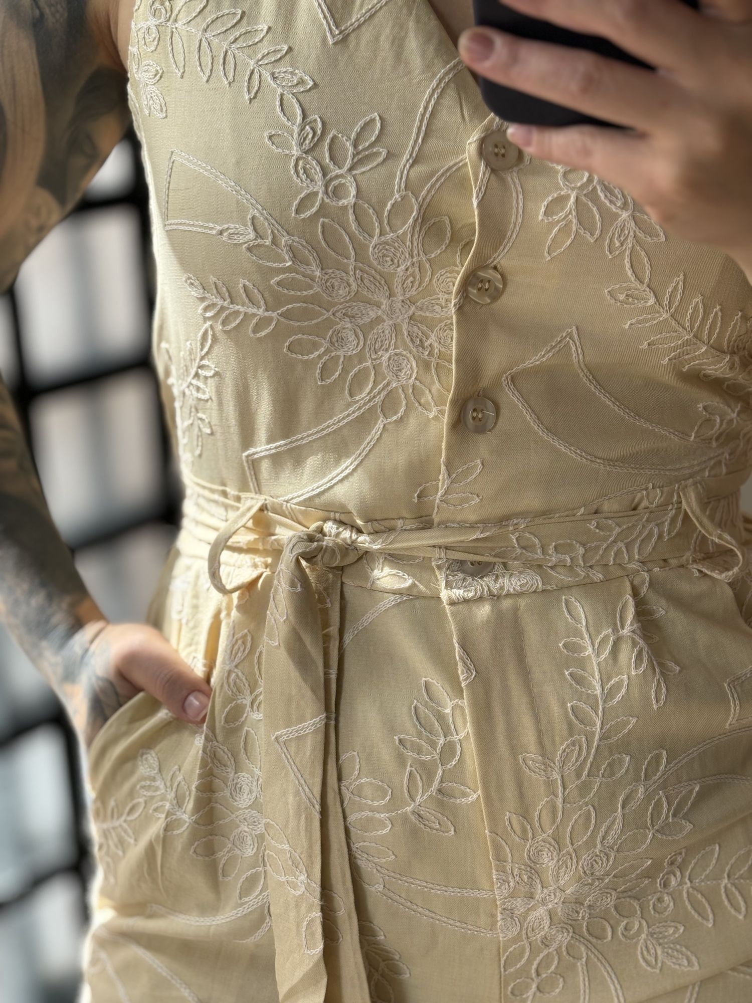 Macacão Bordado Giulia 9516 - Bege C038