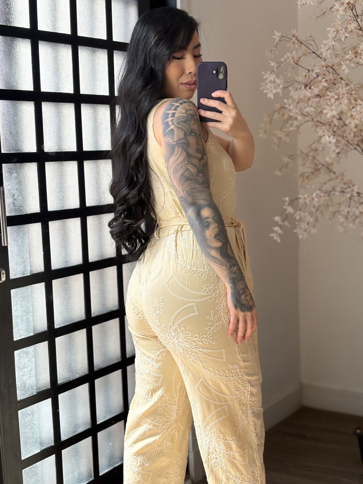 Macacão Bordado Giulia 9516 - Bege C038