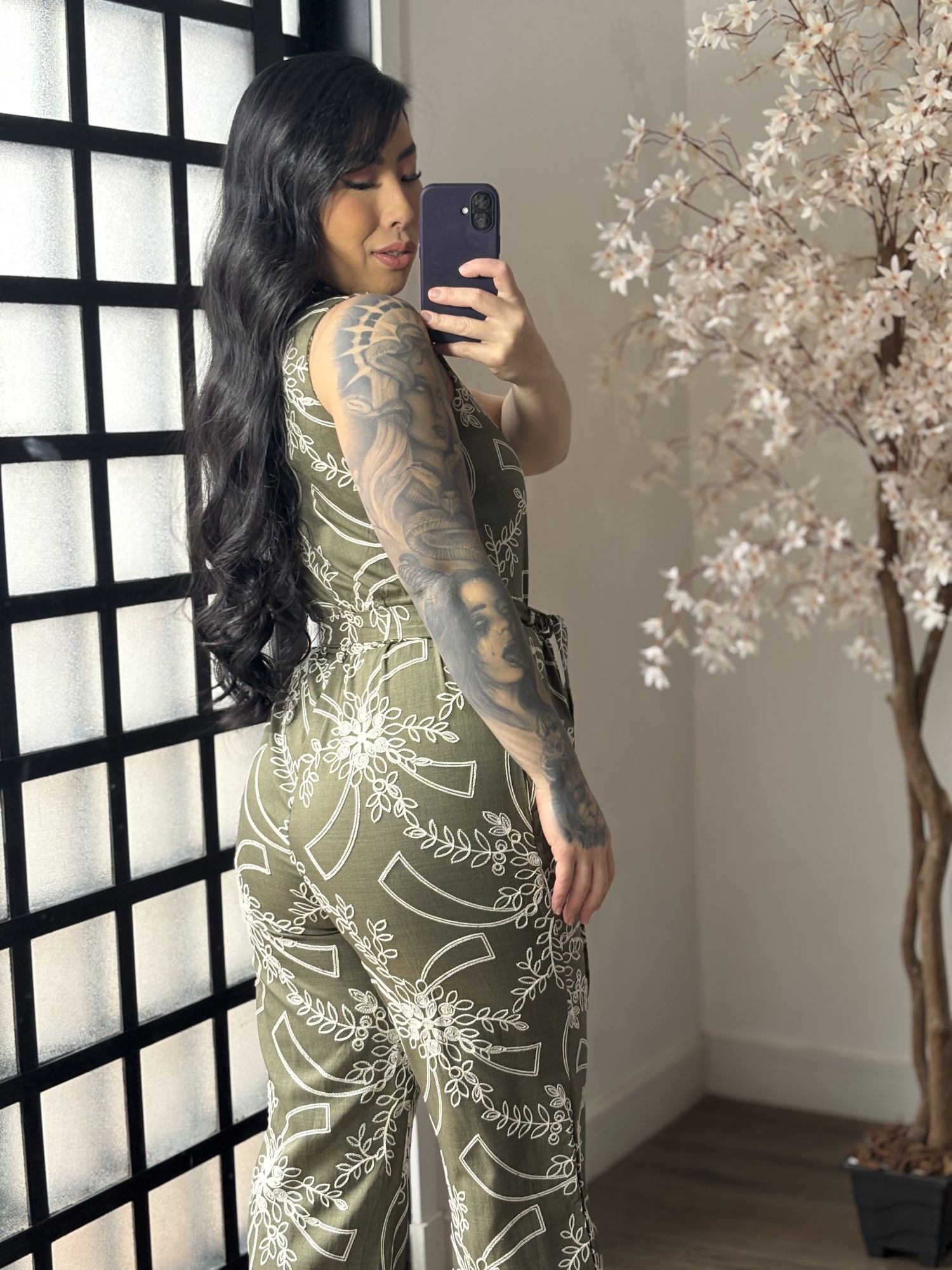 Macacão Bordado Giulia 9516 - Verde C038