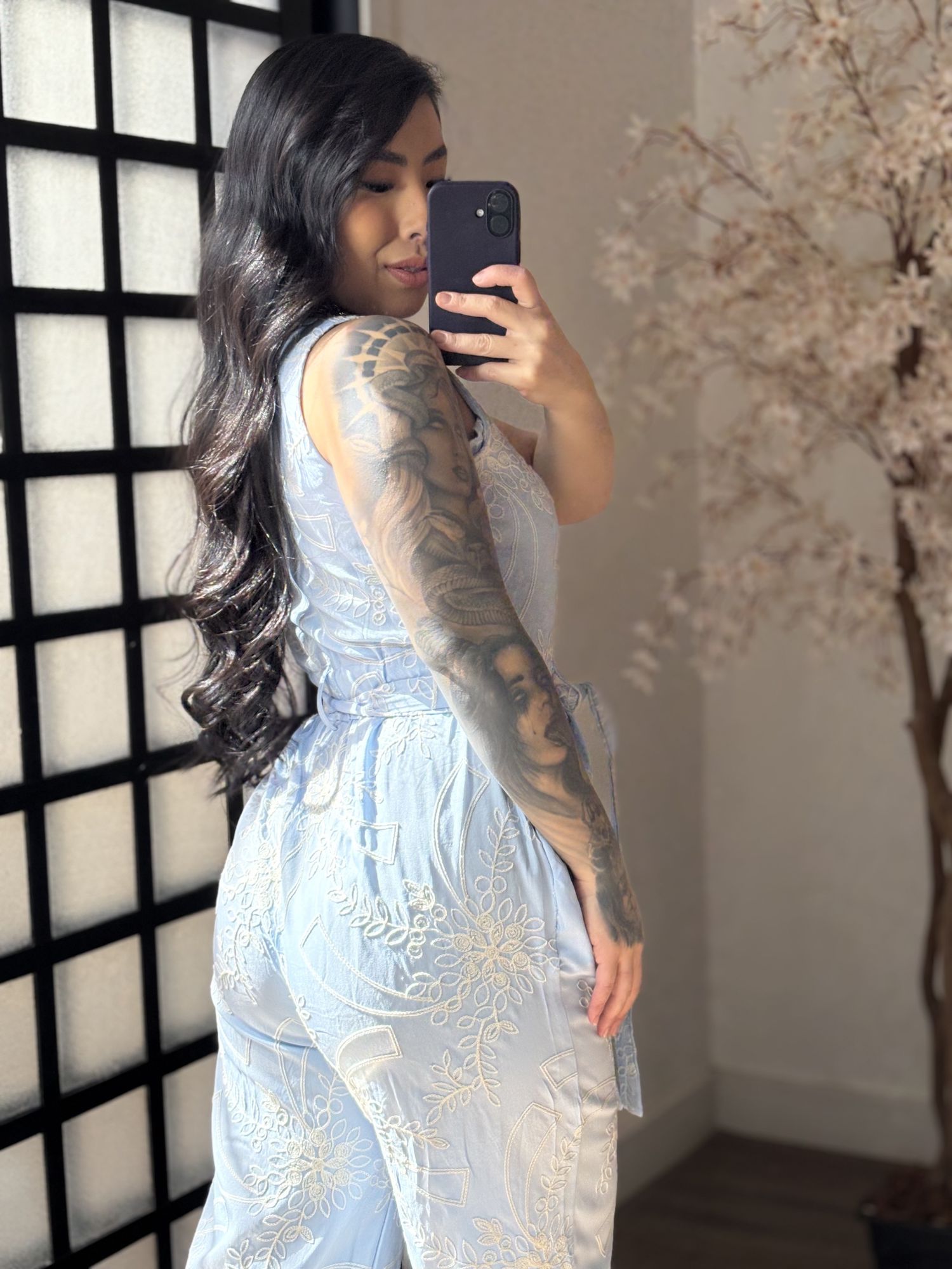 Macacão Bordado Giulia 9516 - Azul C038