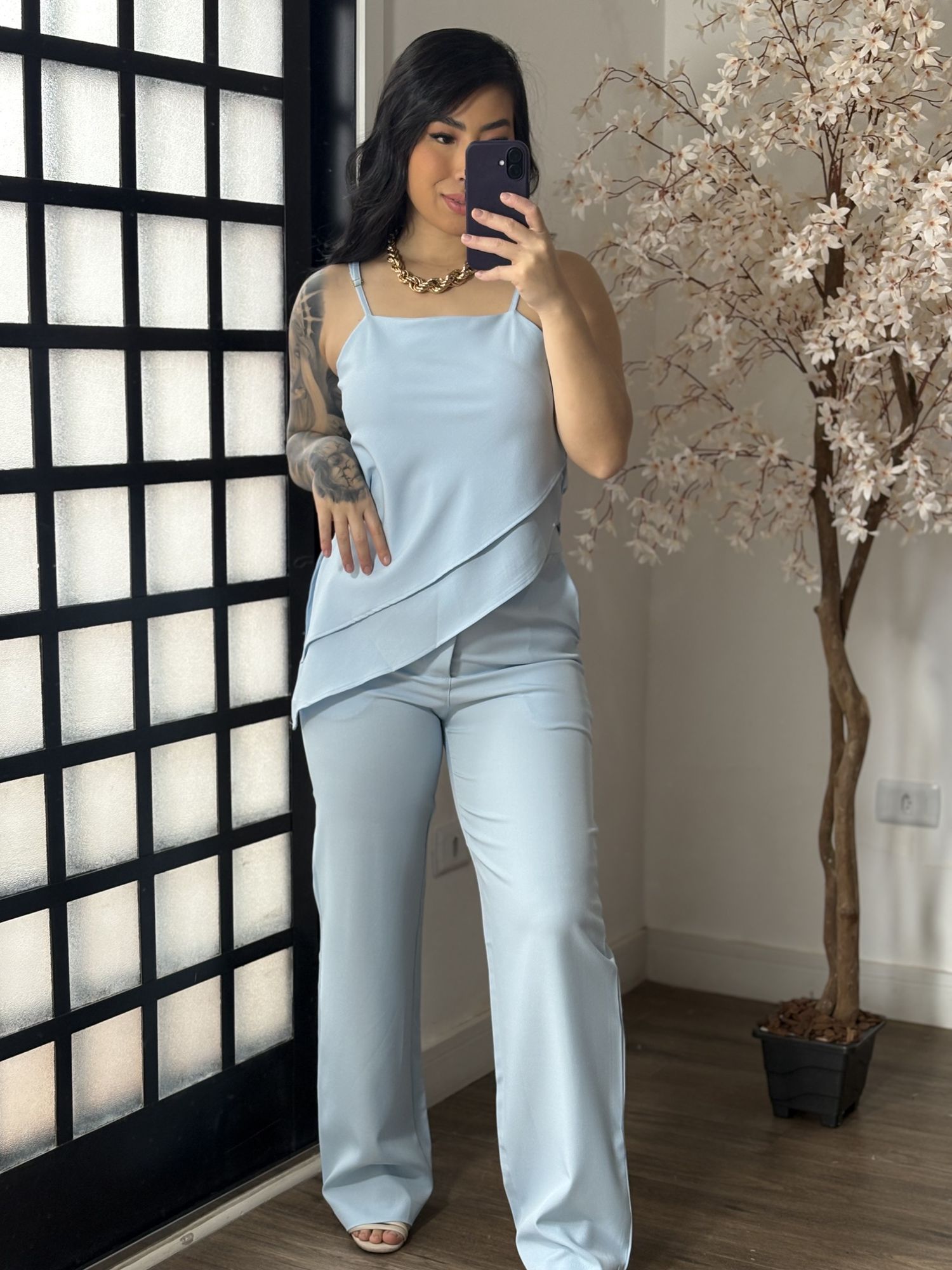 Conjunto Alfaiataria Gabi 6091 - Azul Claro C017