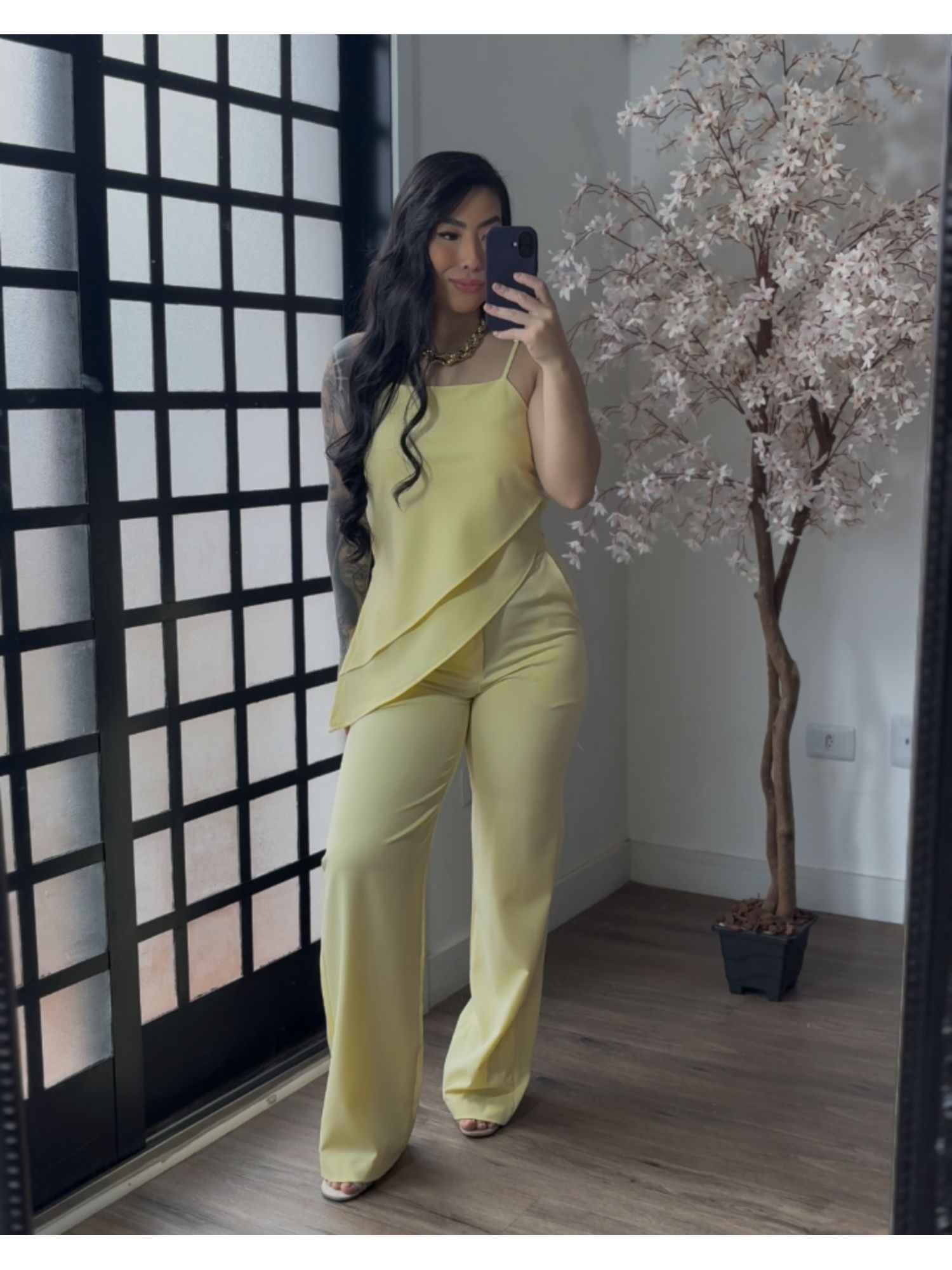 Conjunto Alfaiataria Gabi 6091 - Amarelo C017