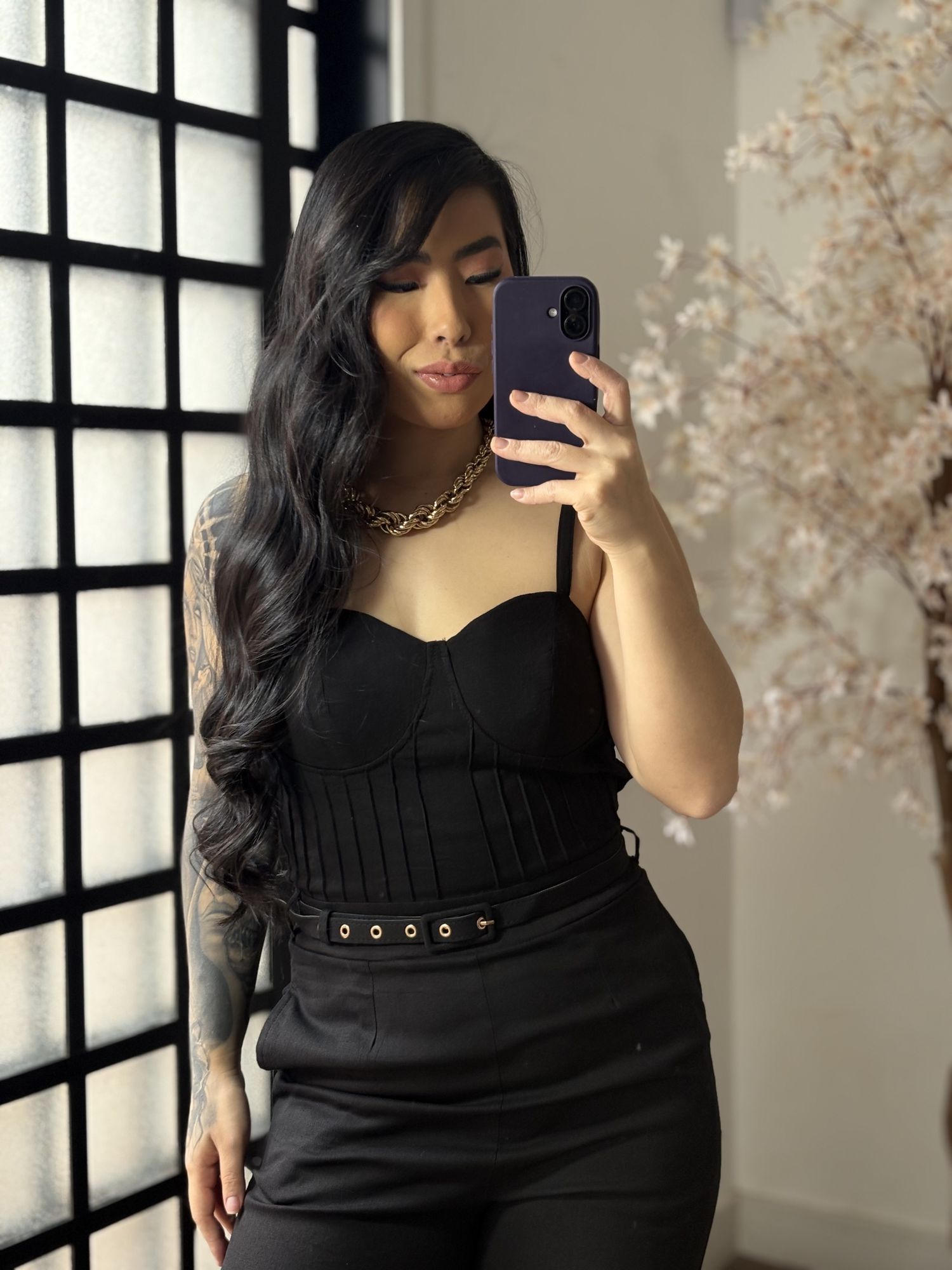 Macacao Linho com Cinto Zoe L007 - Preto C053