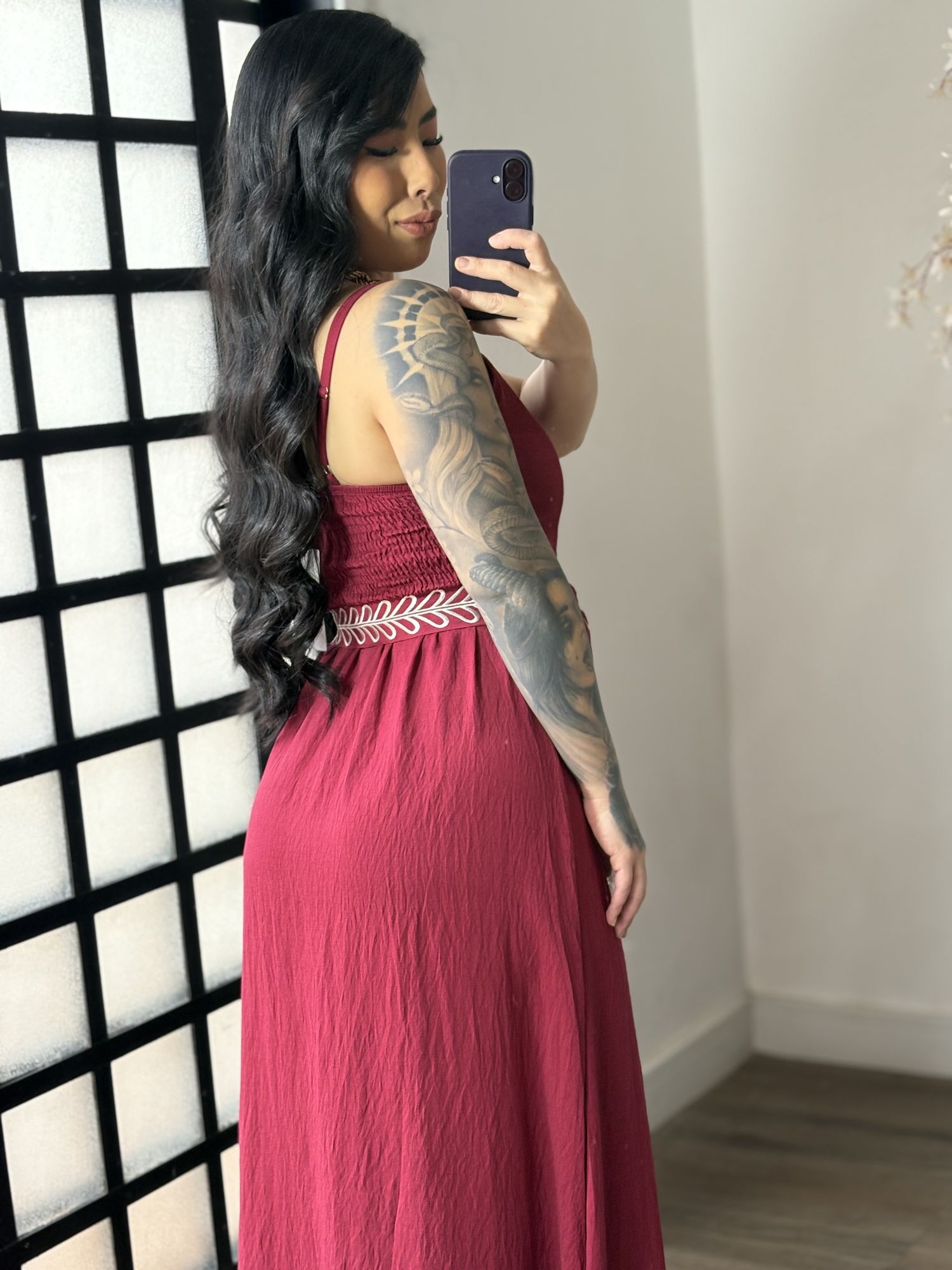 Vestido Bordado Ines Y080 - Vinho C055