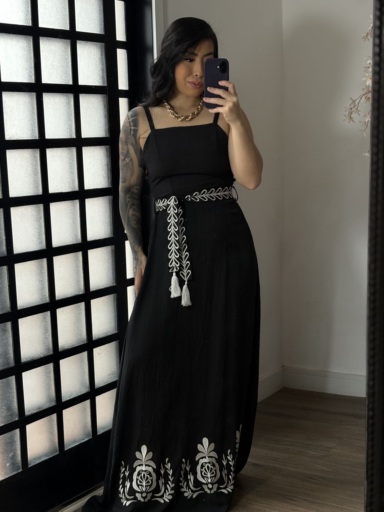 Vestido Bordado Ines Y080 - Preto C055