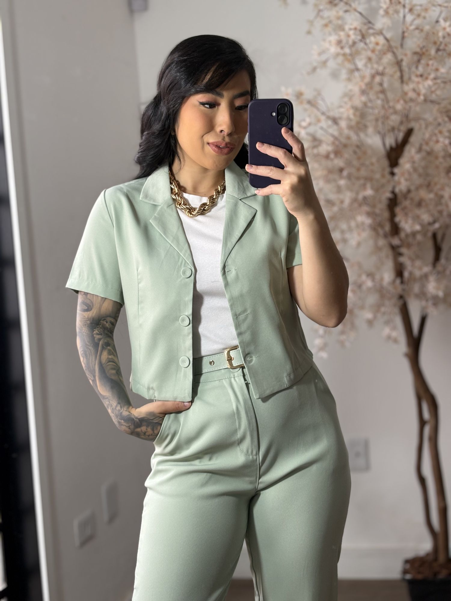 Conjunto Alfaiataria Lina 9155 - Verde C020