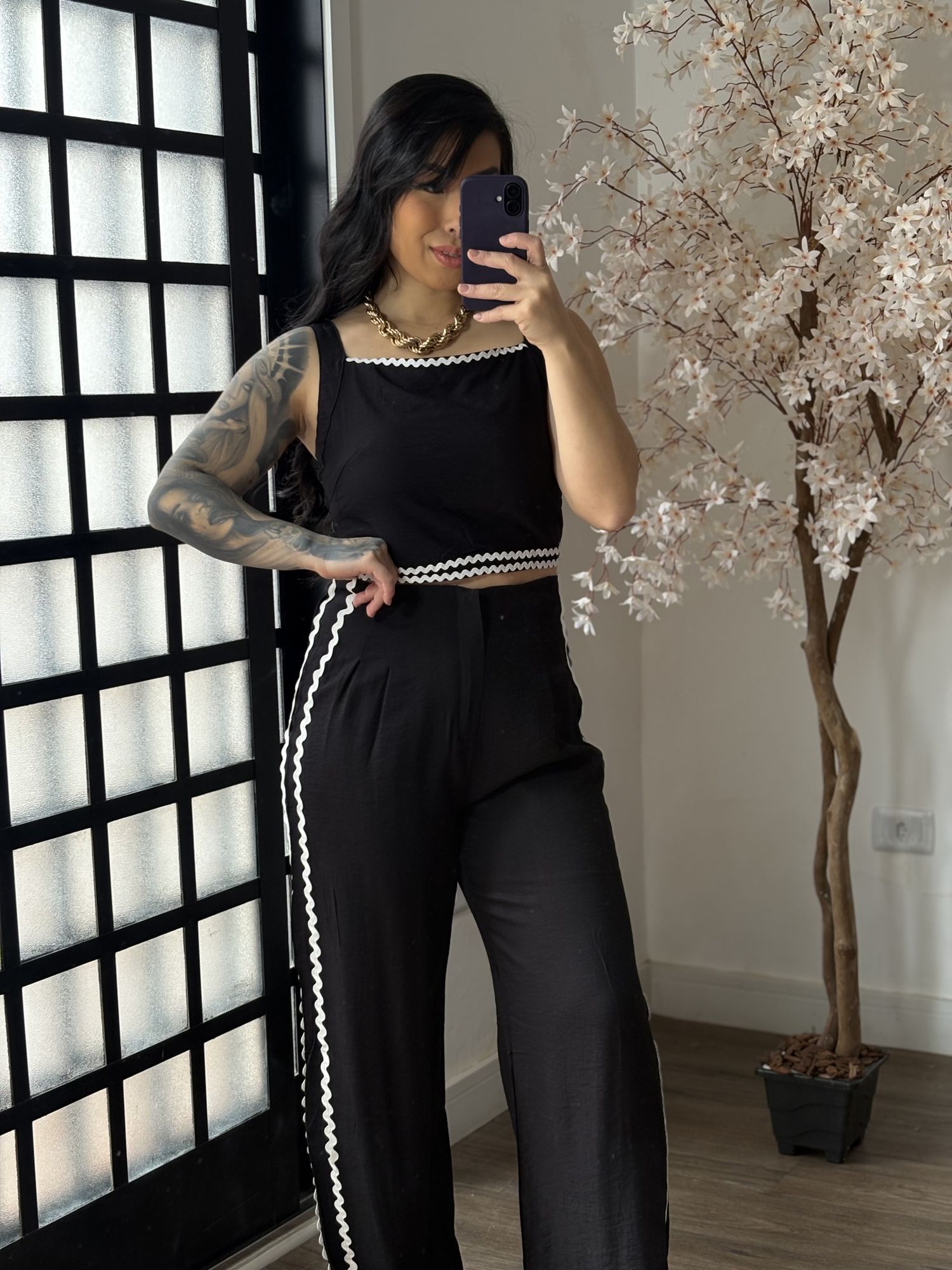 Conjunto Marrant Bordado Flavia 372 - Preto C024