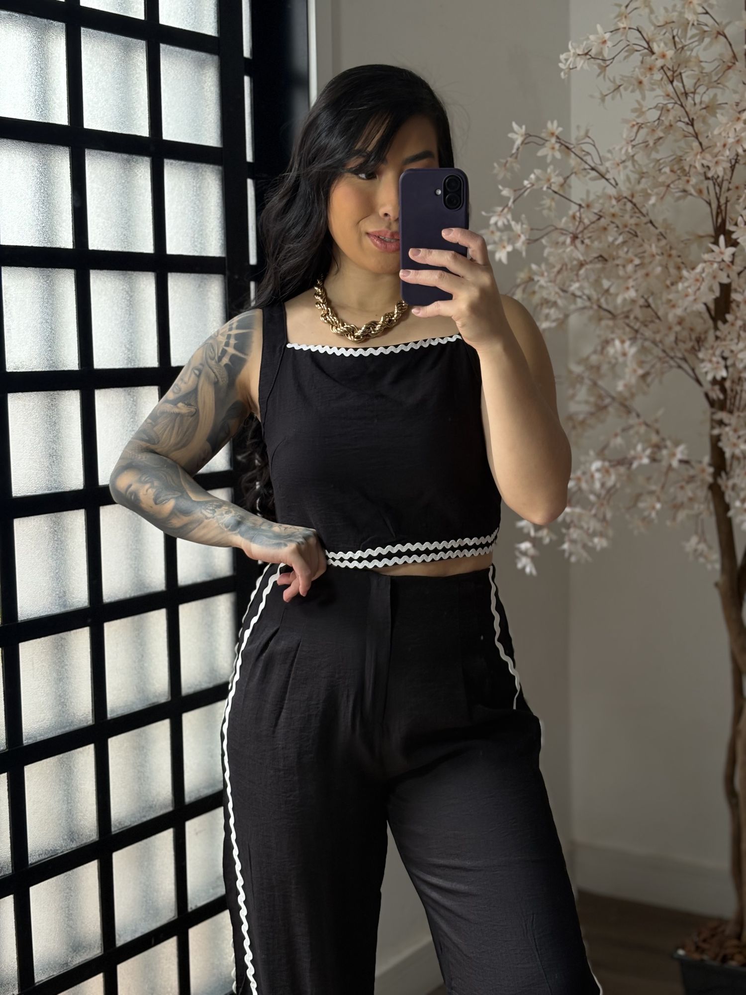 Conjunto Marrant Bordado Flavia 372 - Preto C024