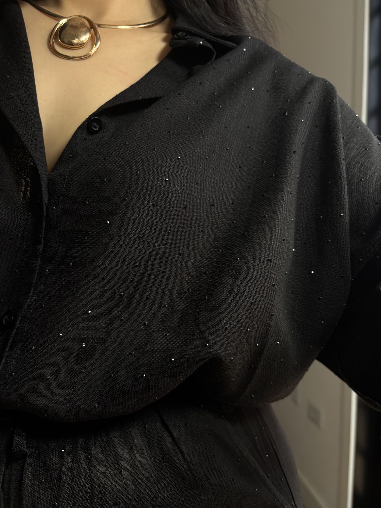 Conjunto Linho C/ Brilho Ravena 3341 - Preto C018