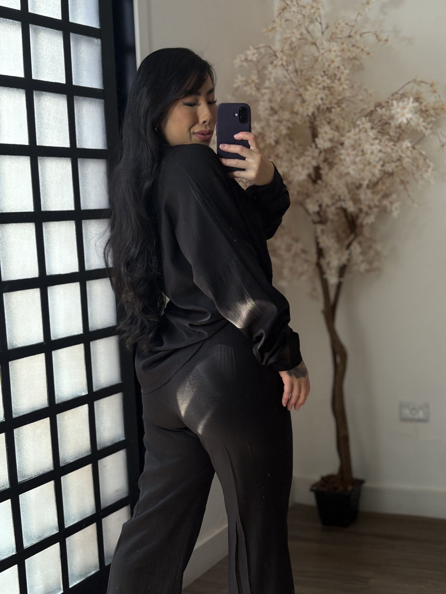 Conjunto Linho C/ Brilho Ravena 3341 - Preto C018