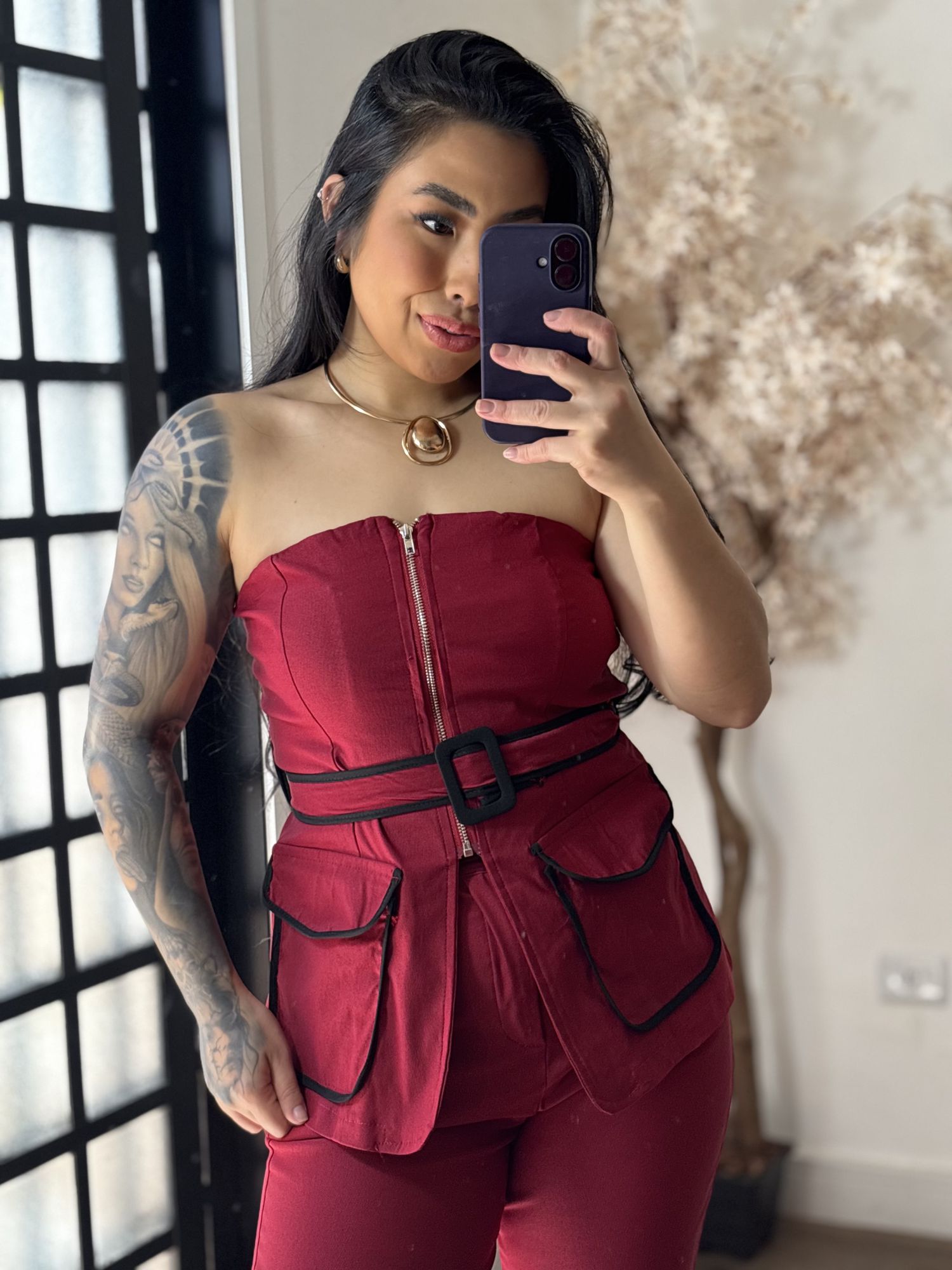 Conjunto Calça Viscose Luana 3278 - Vinho C057