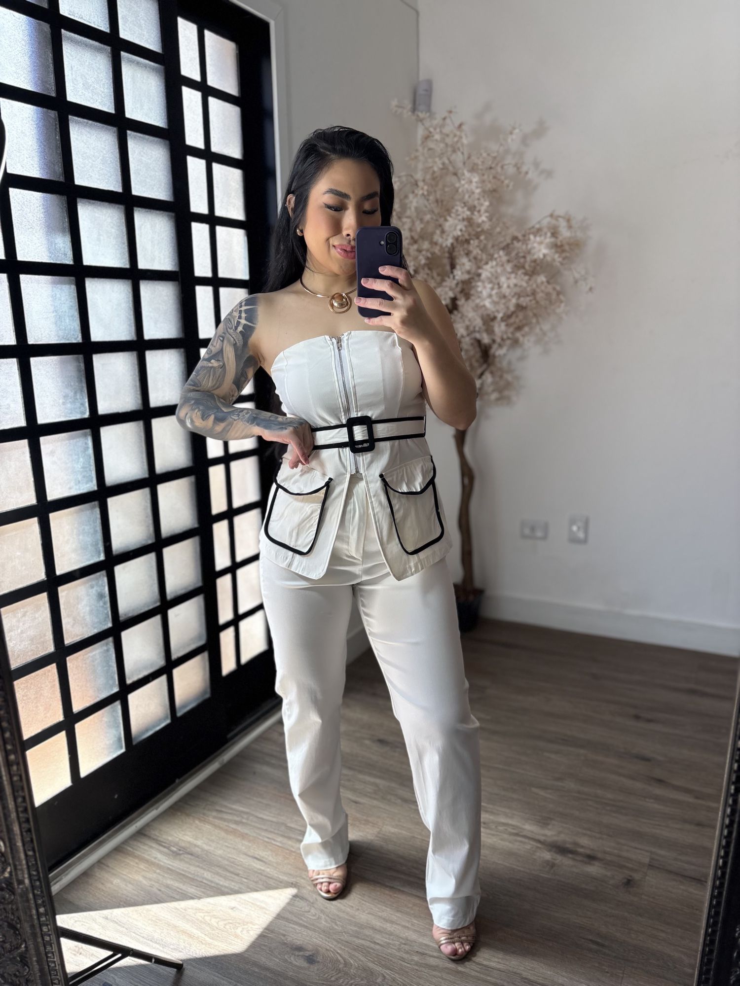 Conjunto Calça Viscose Luana 3278 - Branco C057