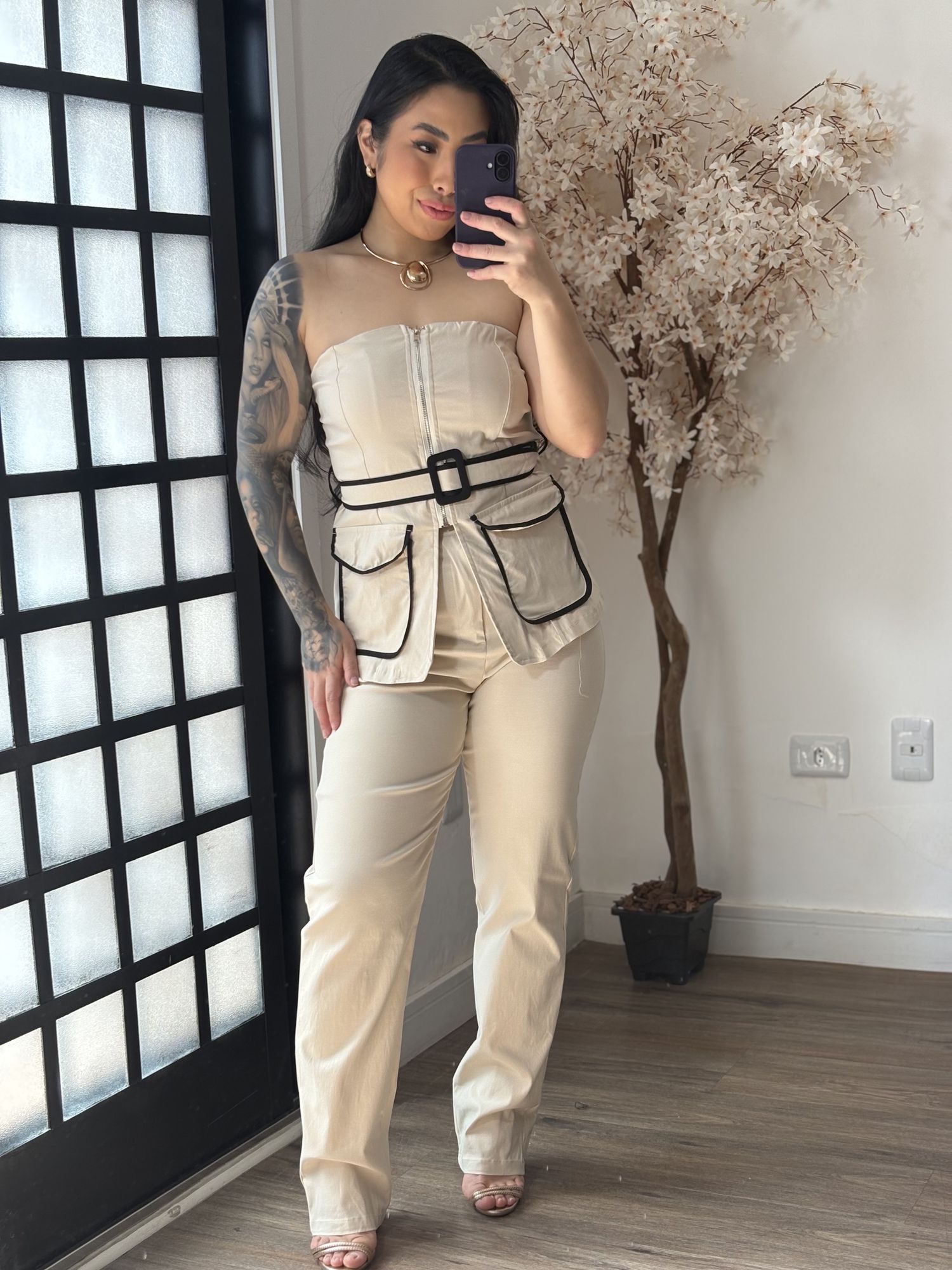 Conjunto Calça Viscose Luana 3278 - Bege C057