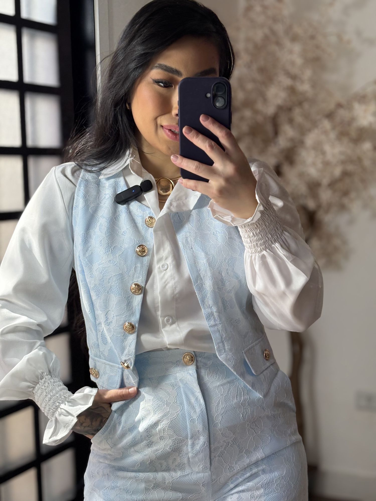 Conjunto Rendado Jade M031 - Azul C064