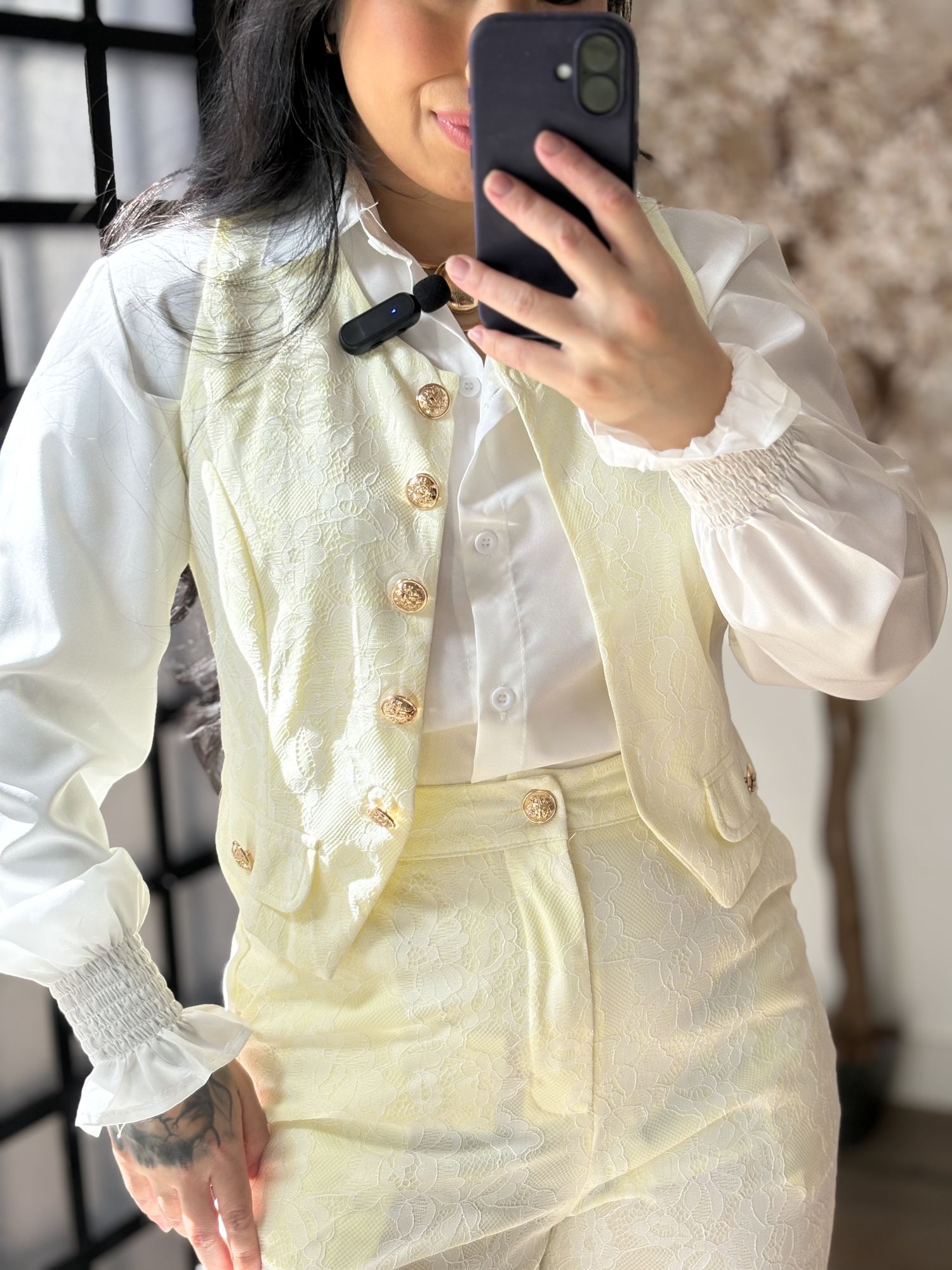 Conjunto Rendado Jade M031 - Amarelo C064