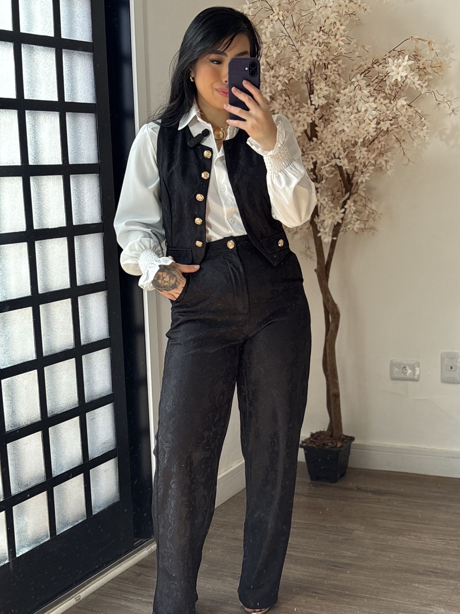 Conjunto Rendado Jade M031 - Preto C064