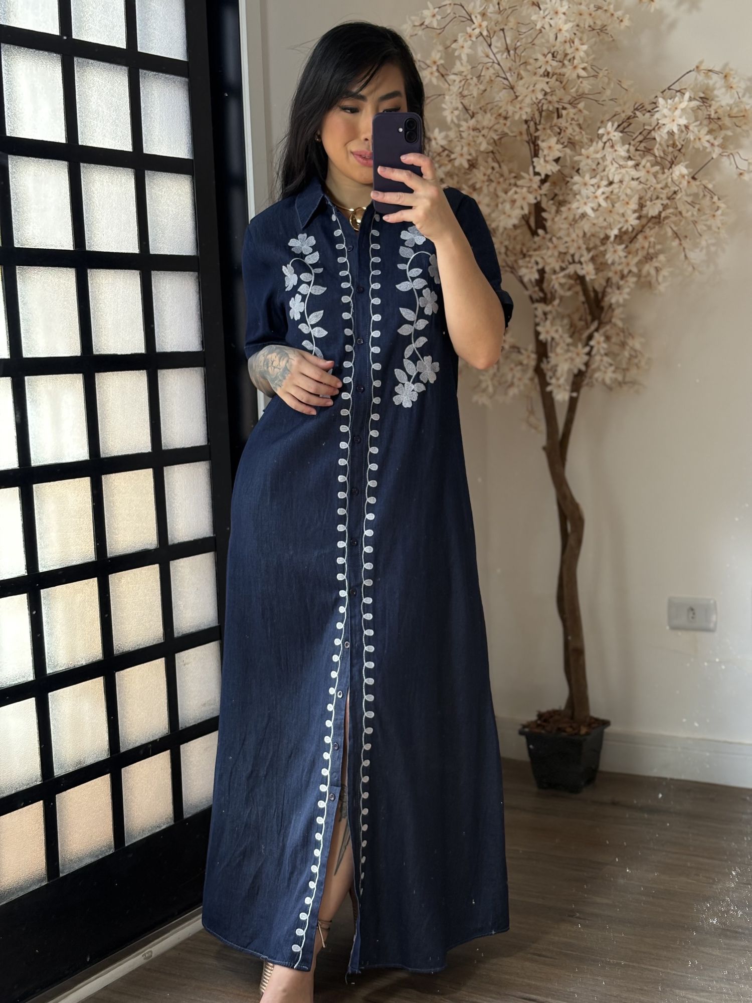 Vestido Jeans Dona Flor 2501 - Azul Escuro C028