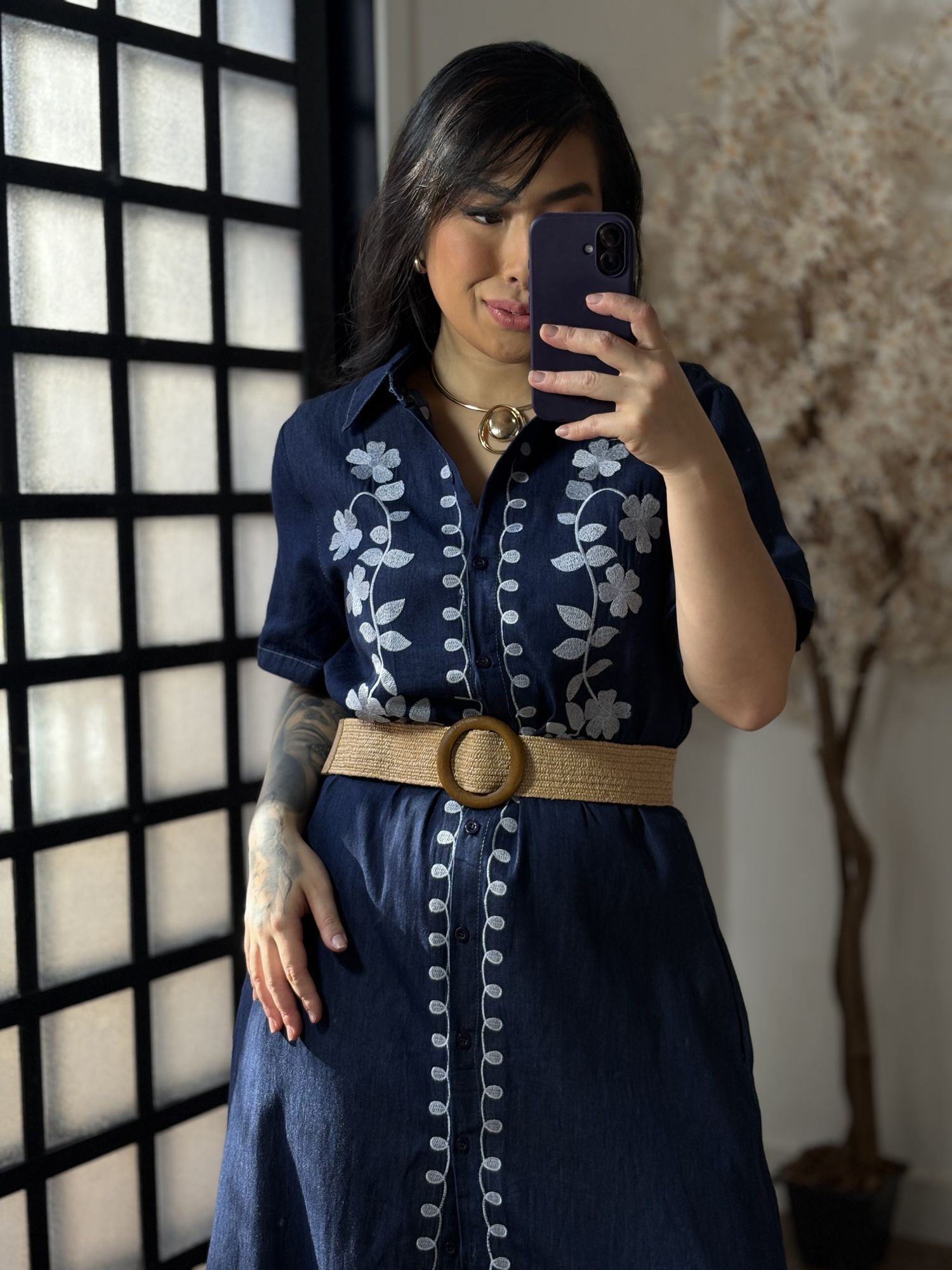 Vestido Jeans Dona Flor 2501 - Azul Escuro C028