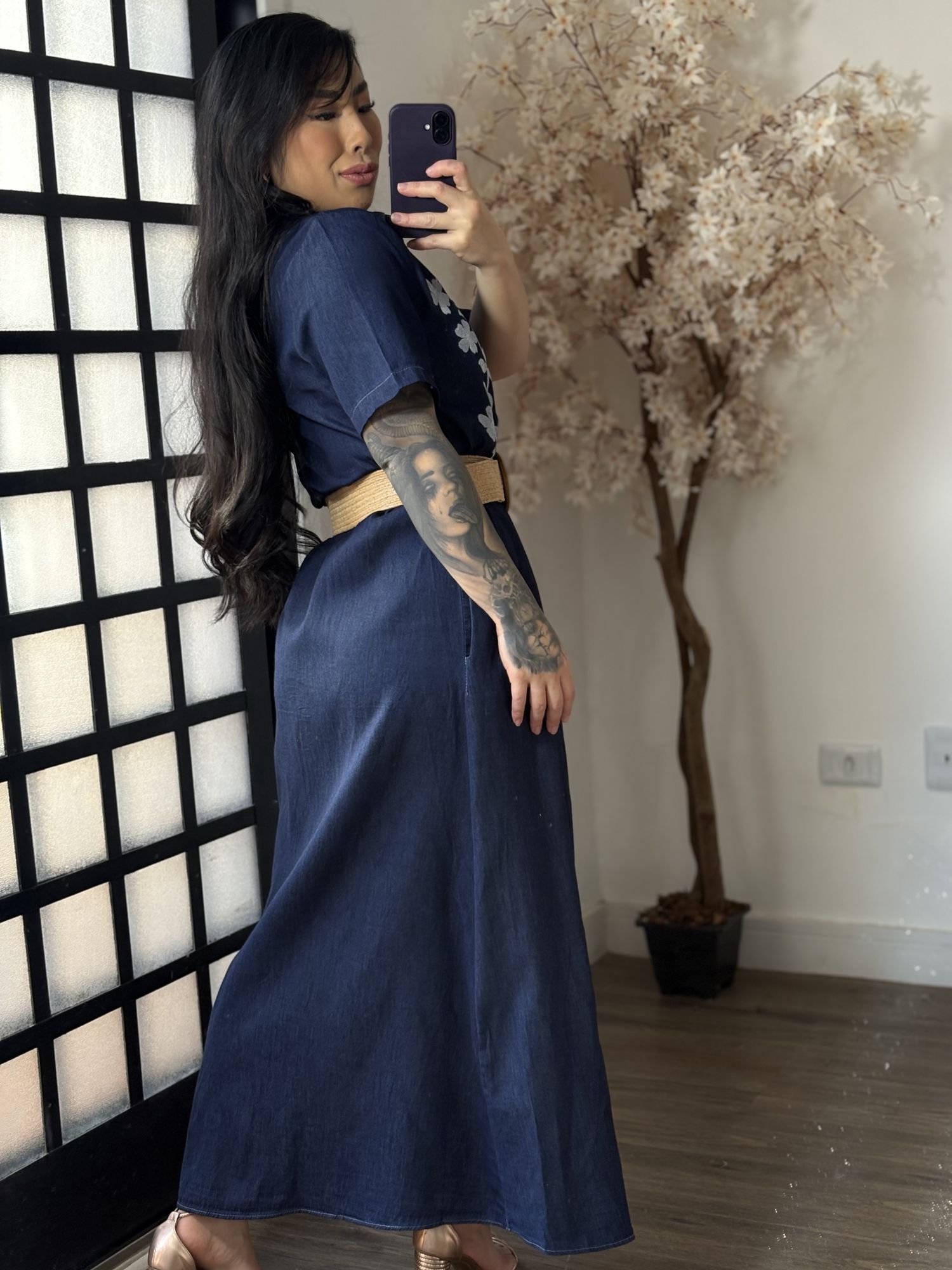 Vestido Jeans Dona Flor 2501 - Azul Escuro C028