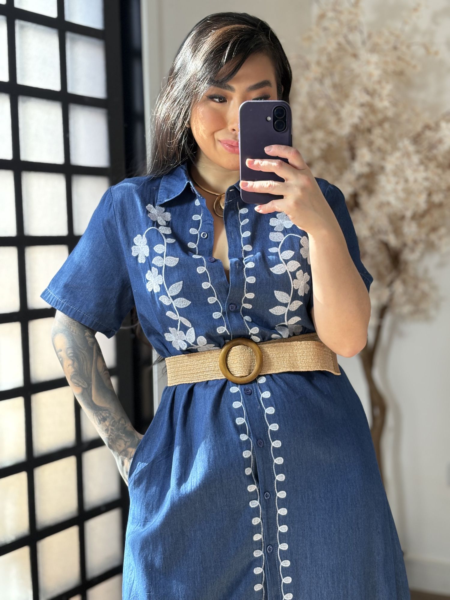 Vestido Jeans Dona Flor 2501 - Azul Claro C028