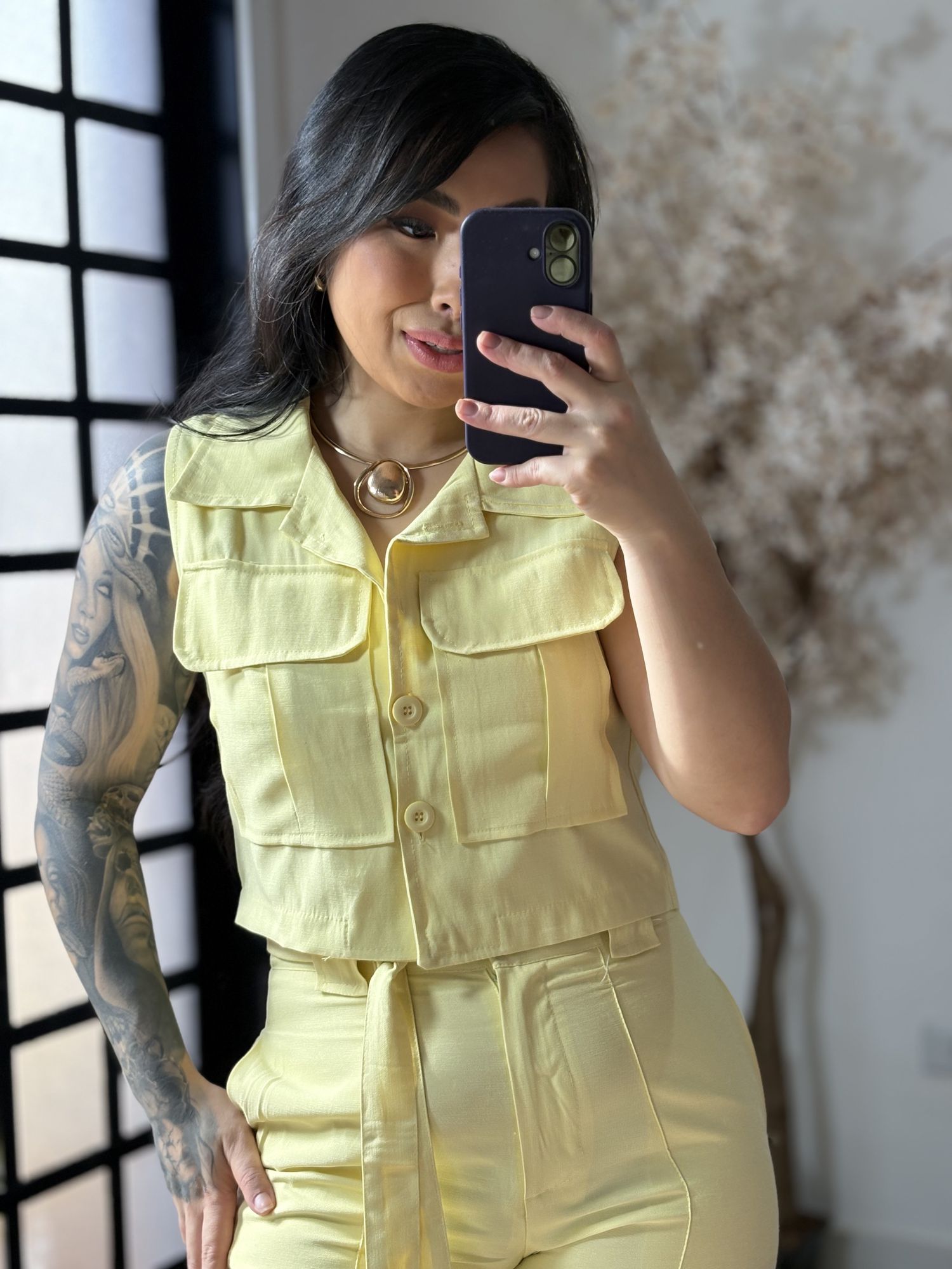 Conjunto Calça Aysha A002 - Amarelo C058