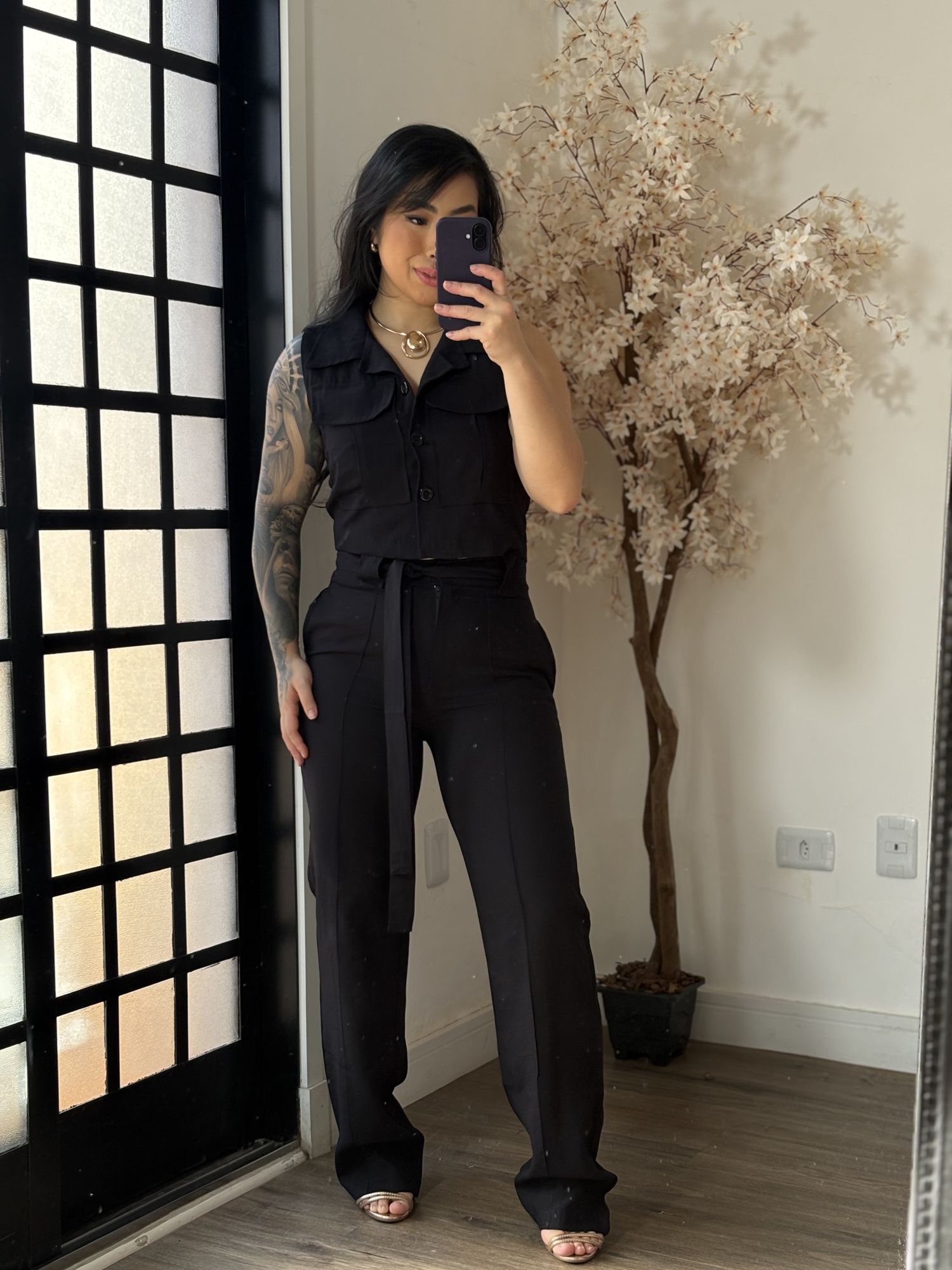 Conjunto Calça Aysha A002 - Preto C058