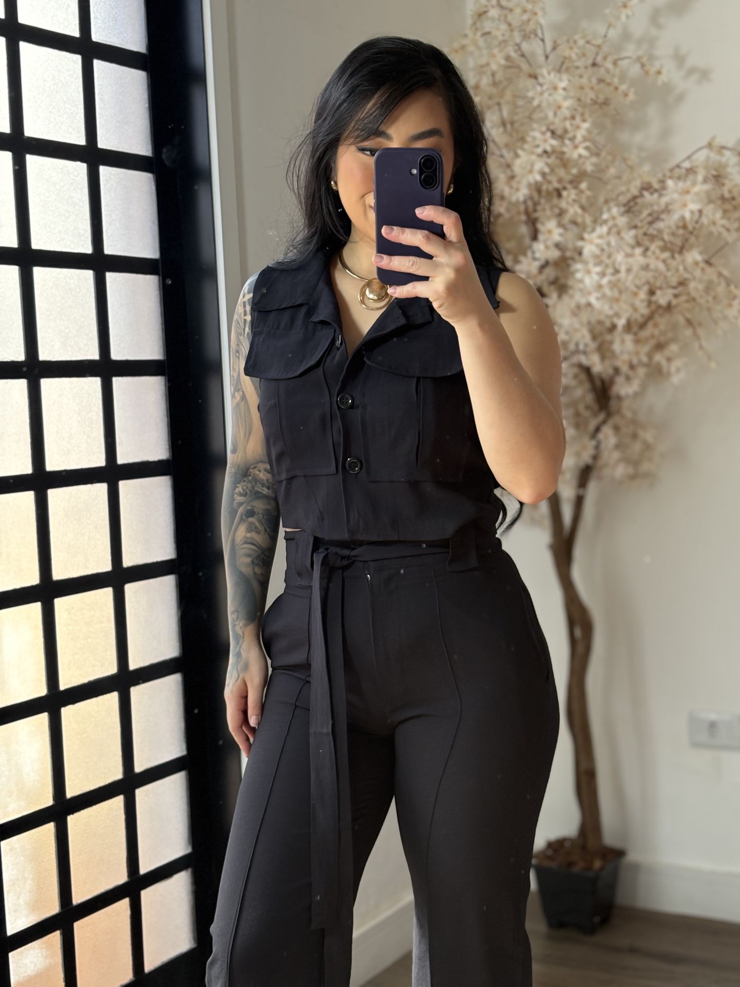 Conjunto Calça Aysha A002 - Preto C058