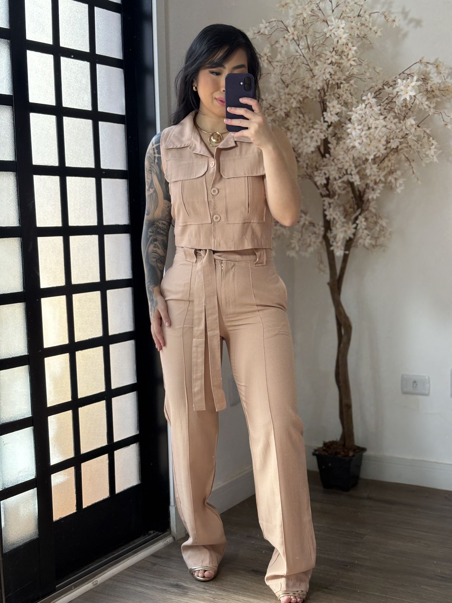 Conjunto Calça Aysha A002 - Nude C058