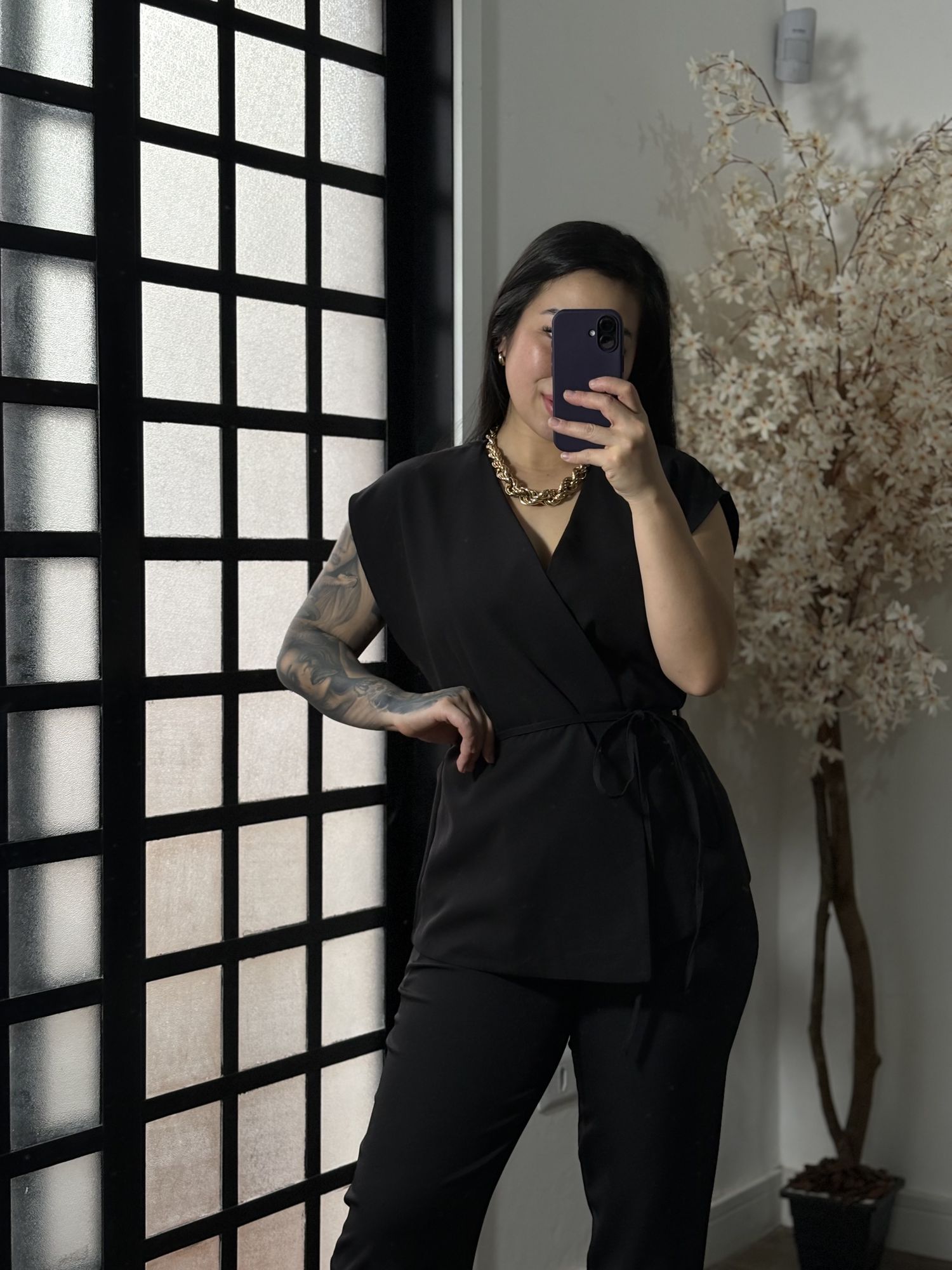 Conjunto Alfaiataria Kimono 61009 - Preto 