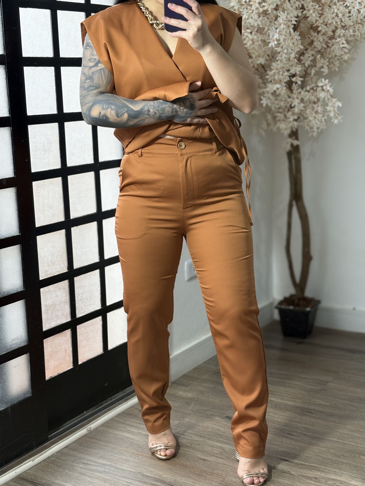 Conjunto Alfaiataria Kimono 61009 - Terracota