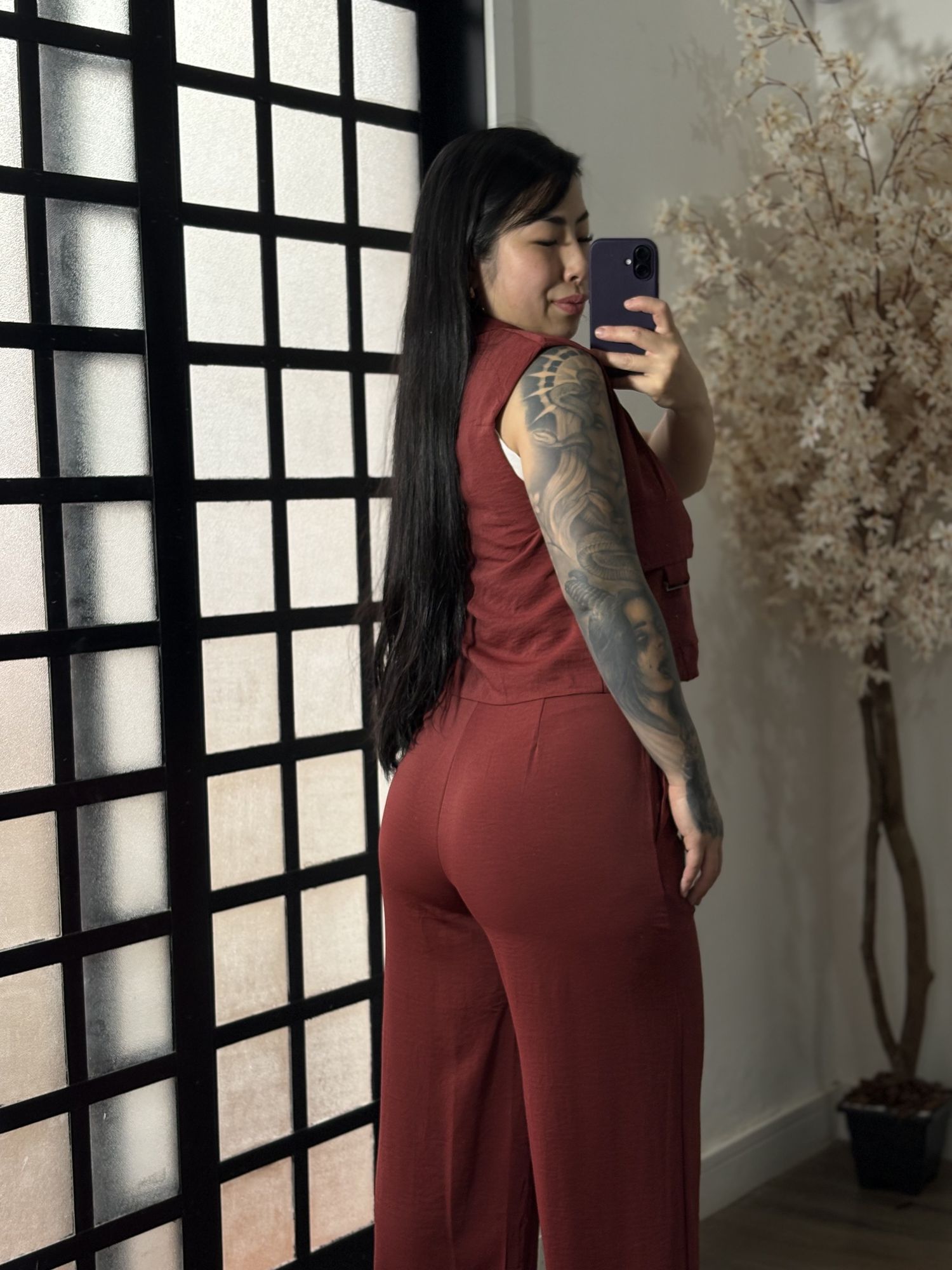 Conjunto Calça Pantalona Roberta 3305 - Vinho 