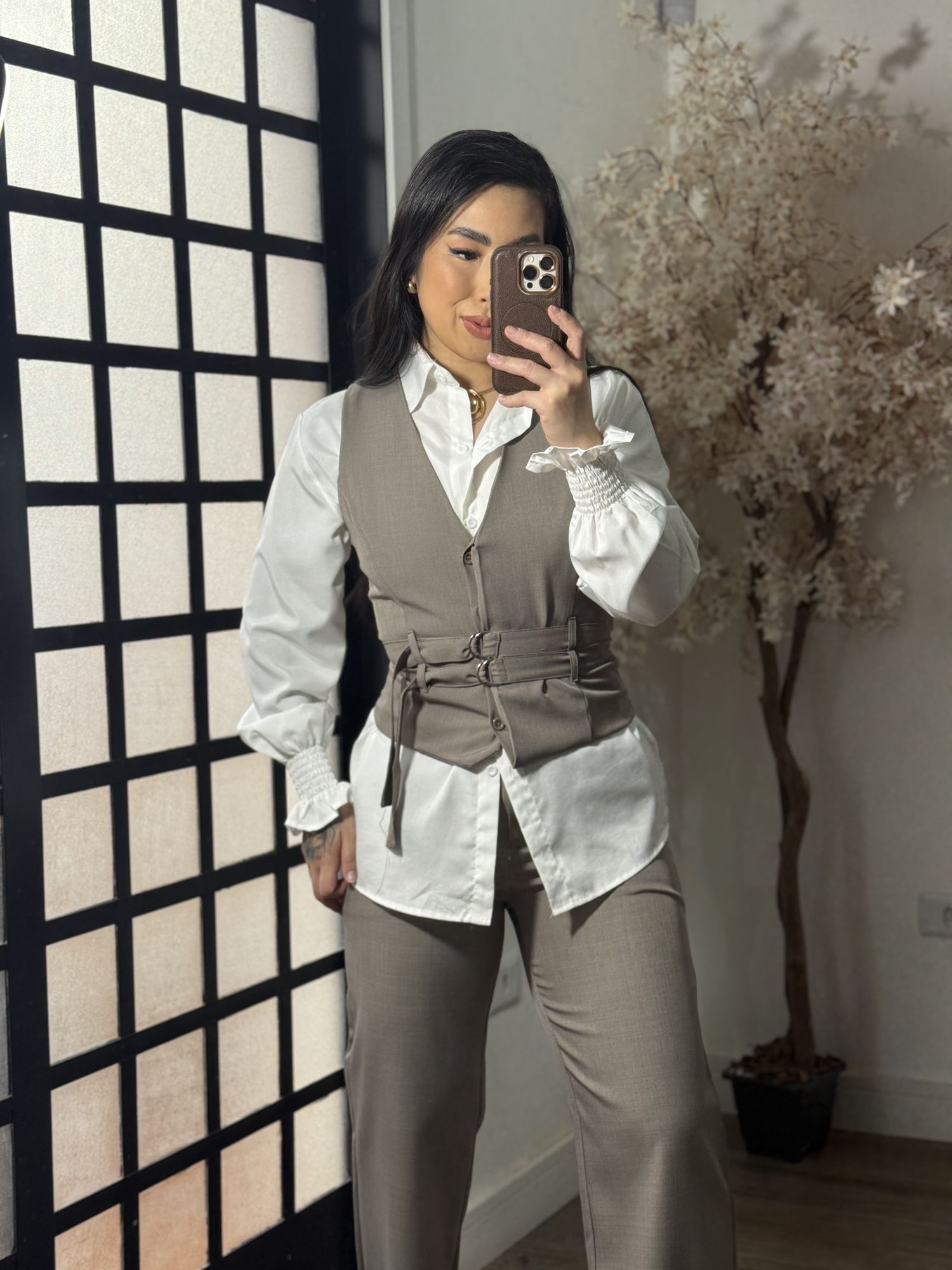 Conjunto Linho Marly 61022 - Cinza C025