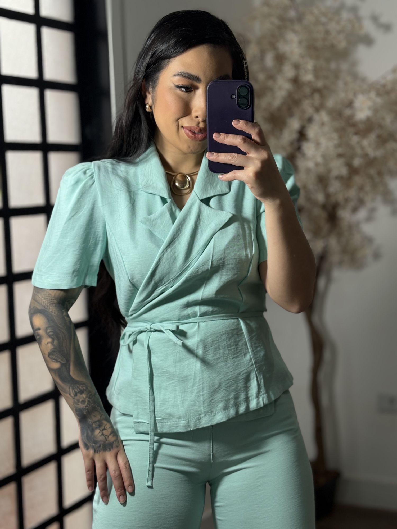 Conjunto Calça Marrant Naomi 1024 - Verde Água C095