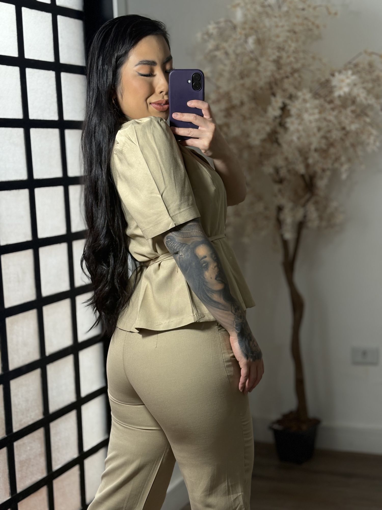 Conjunto Calça Marrant Naomi 1024 - Bege C096