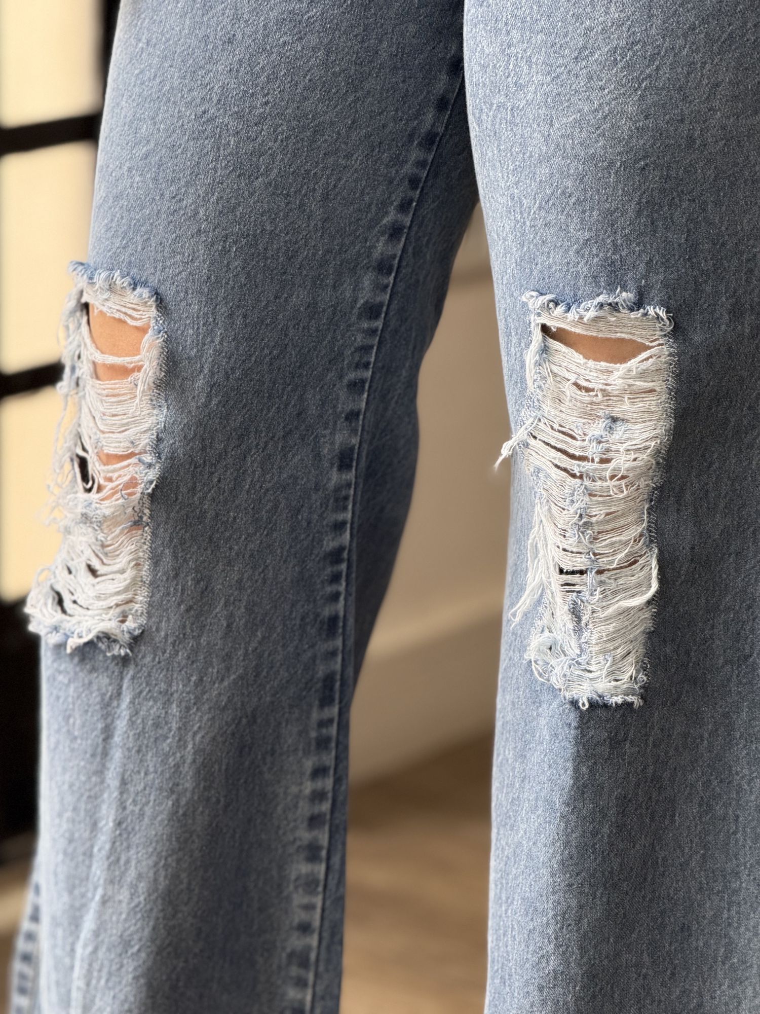 Calça Jeans Wide Leg Marmorizada 1209 C117