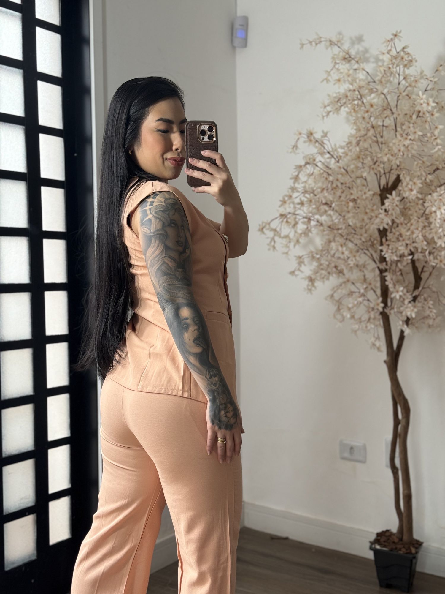 Conjunto Calça Marrant C/ Botões Lavínia 6601 - Salmão C098