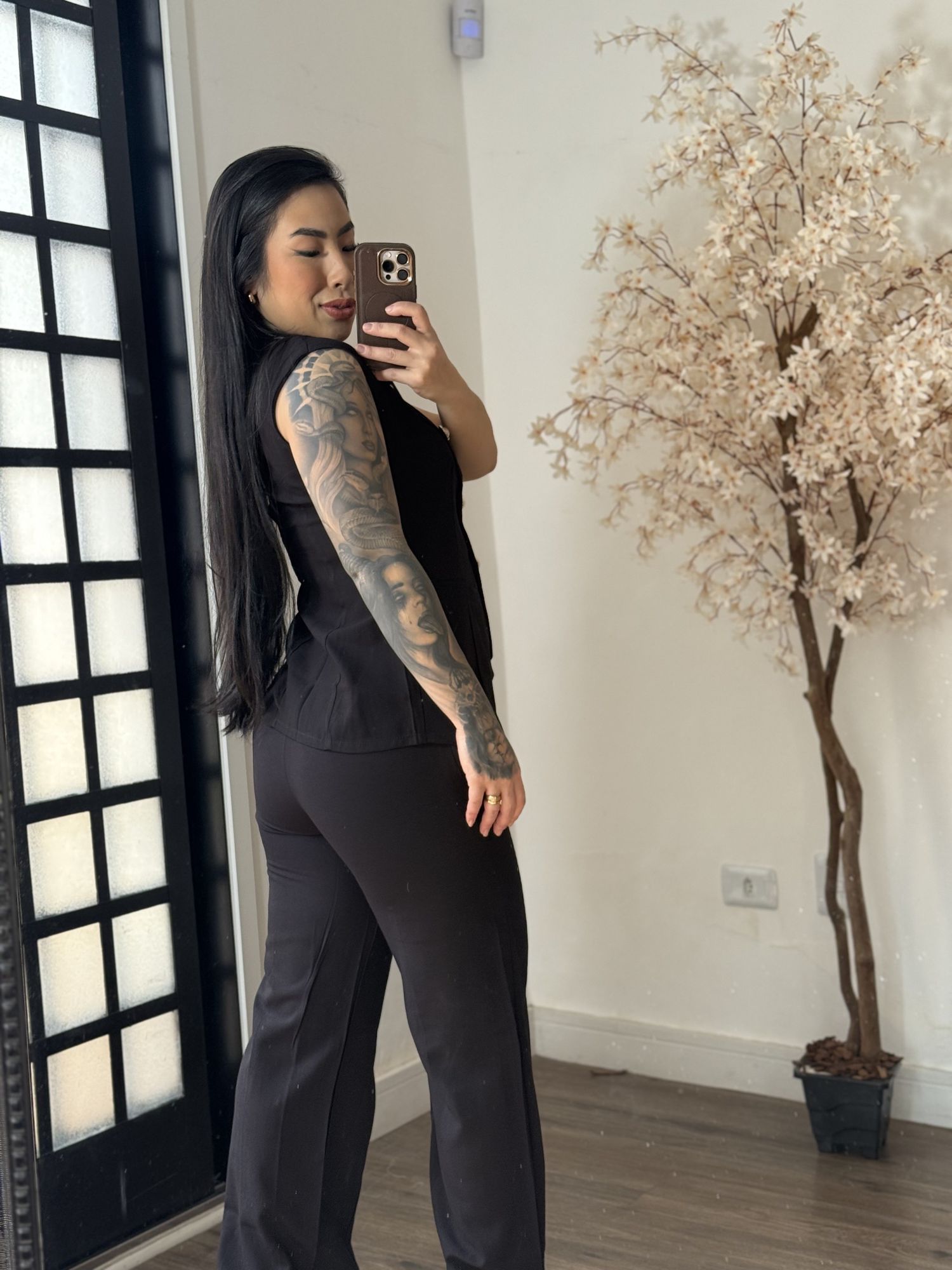 Conjunto Calça Marrant C/ Botões Lavínia 6601 - Preto C098