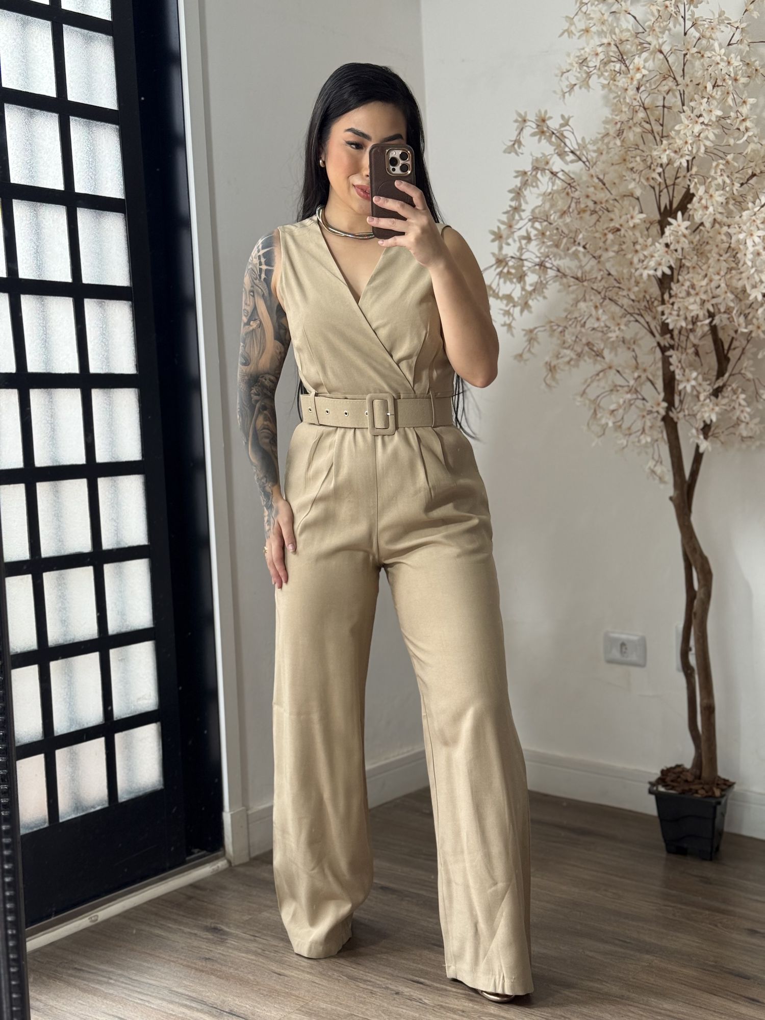 Macacão Longo Marrant Aurora 1008 - Bege C041