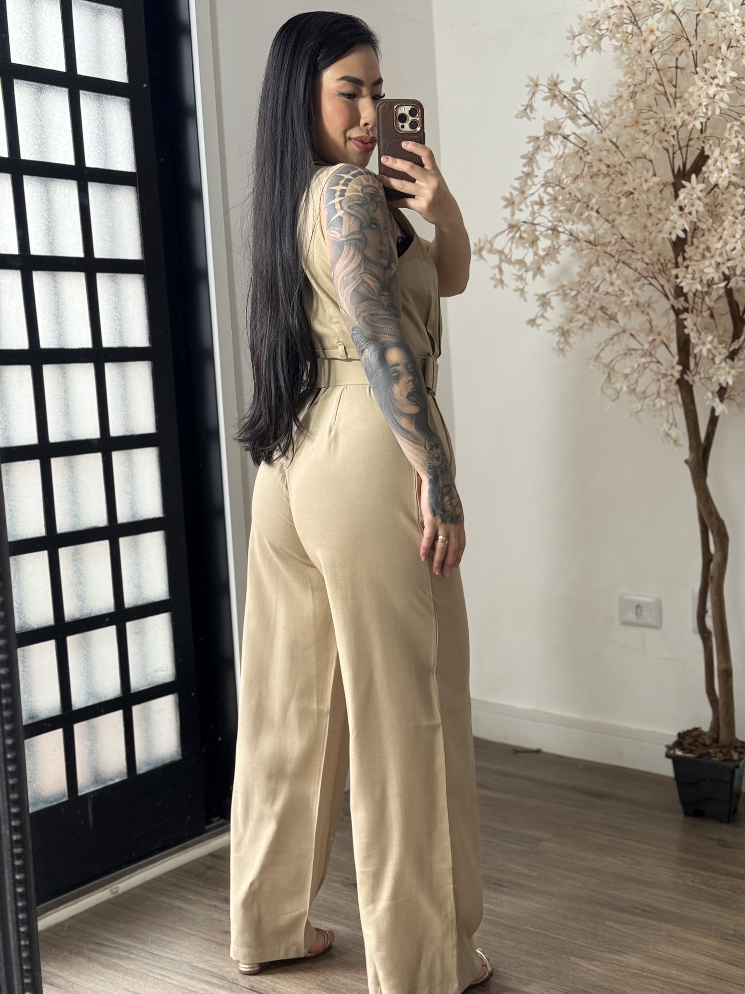 Macacão Longo Marrant Aurora 1008 - Bege C041