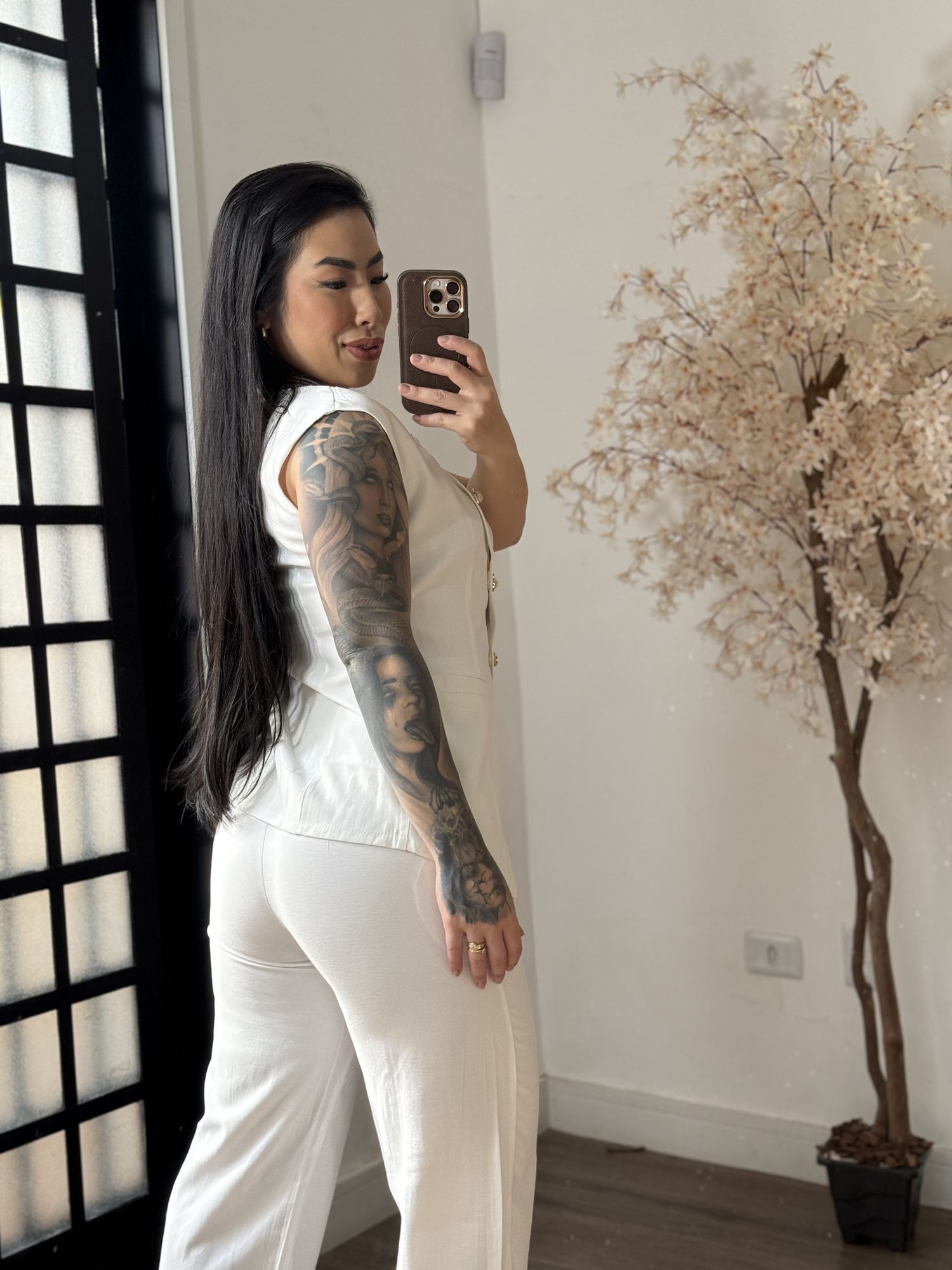 Conjunto Calça Marrant C/ Botões Lavínia 6601 - Branco C097