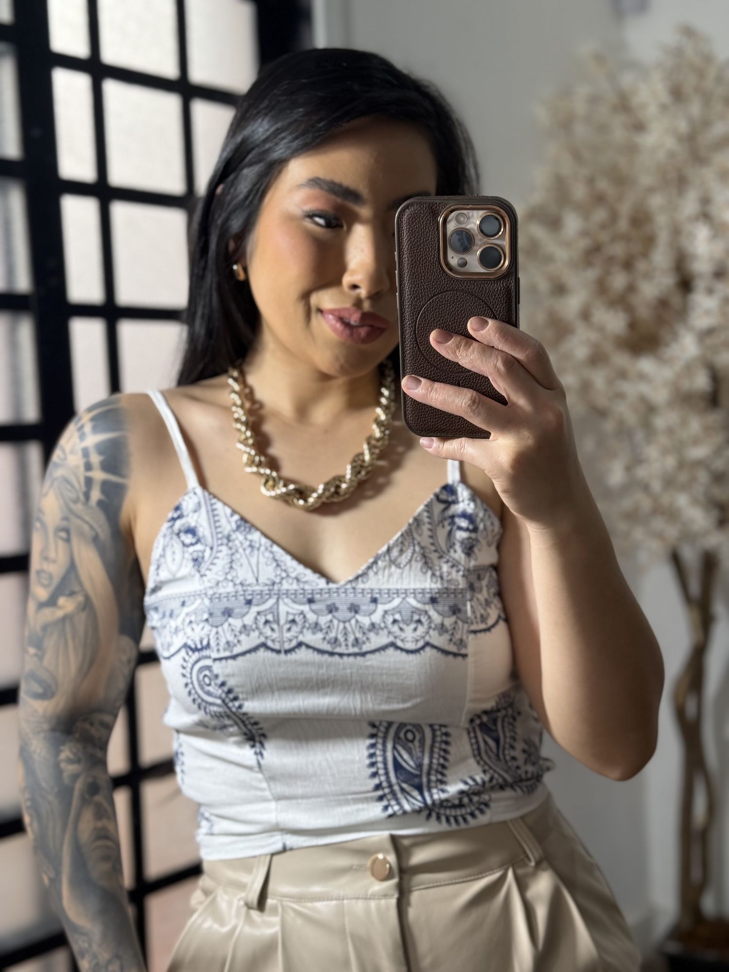 Blusa Regata Estampada 7175 - Branco 