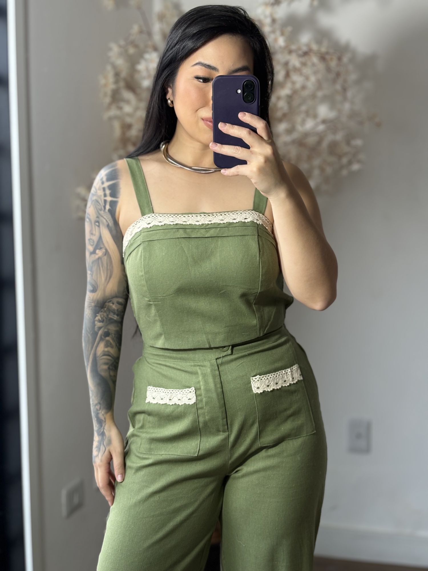 Conjunto Linho Bordado SD1624 - Verde C026