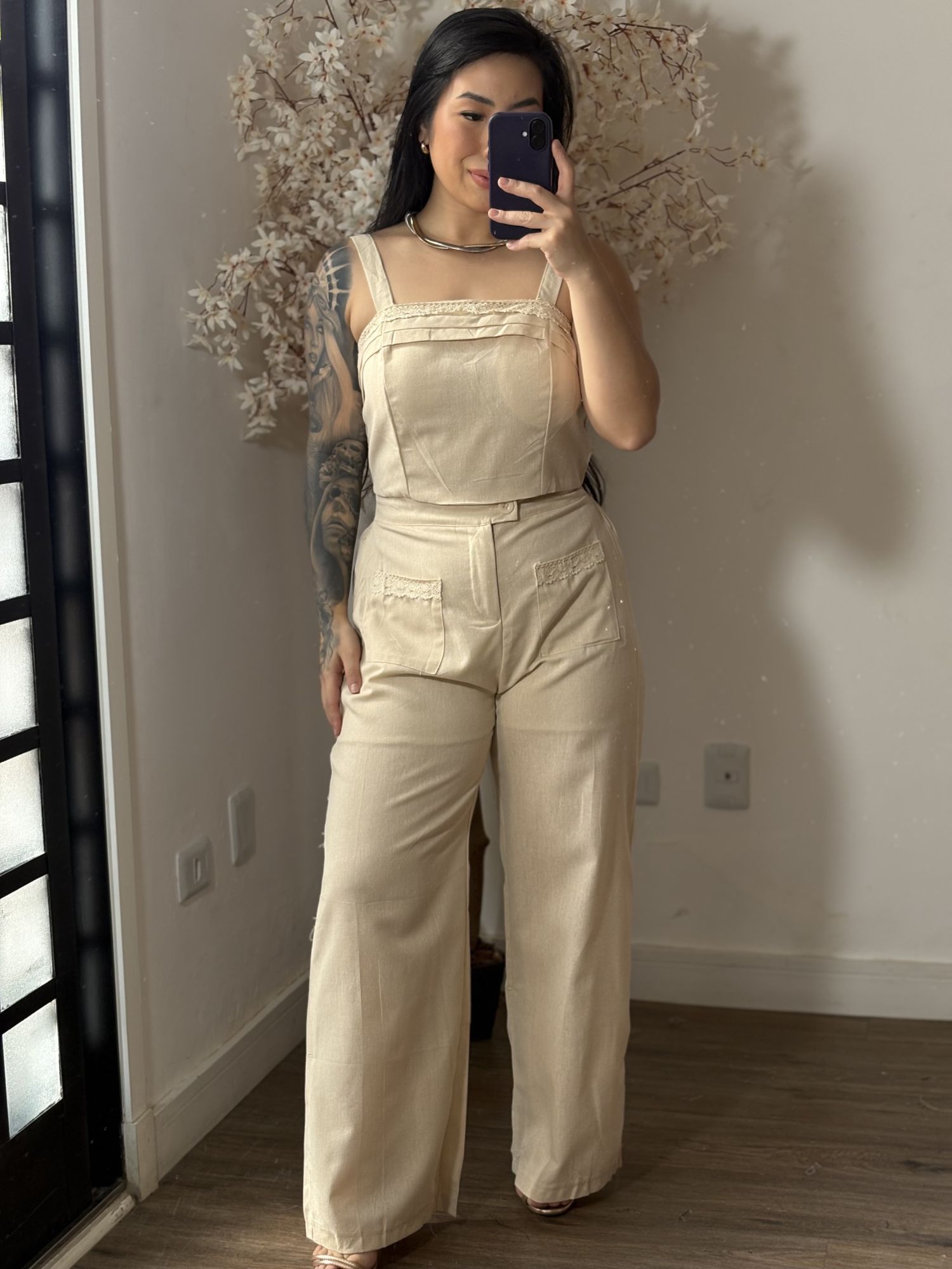 Conjunto Linho Bordado SD1624 - Cru C026