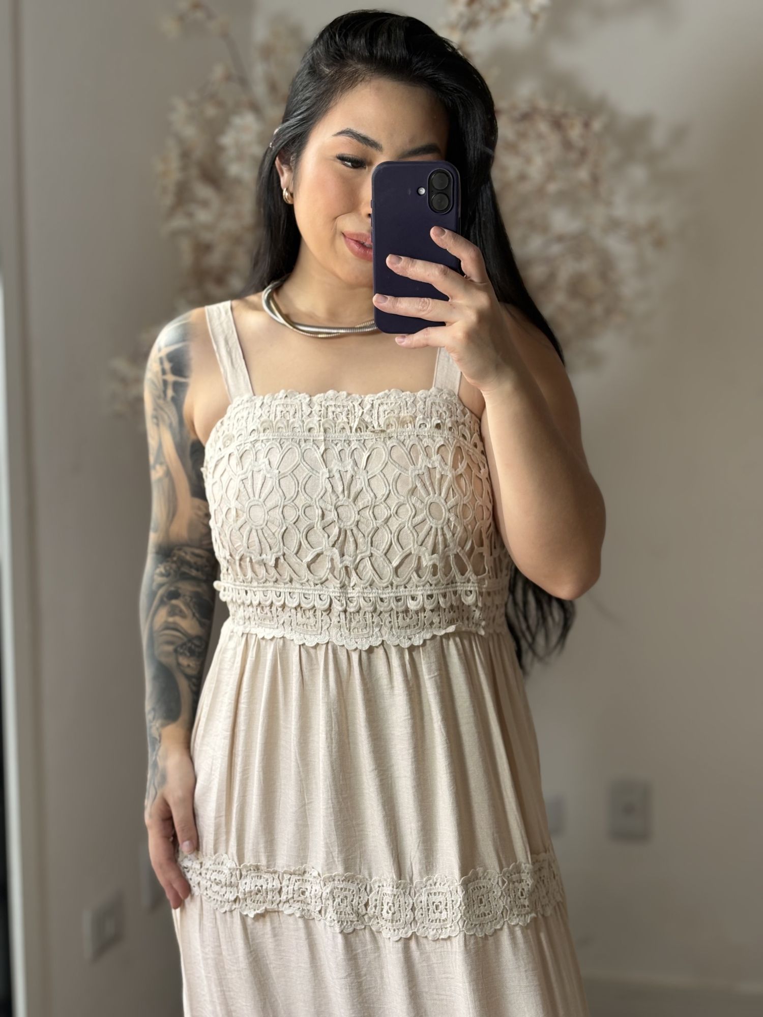 Vestido Bordado Lilla SD1605 - Bege C044