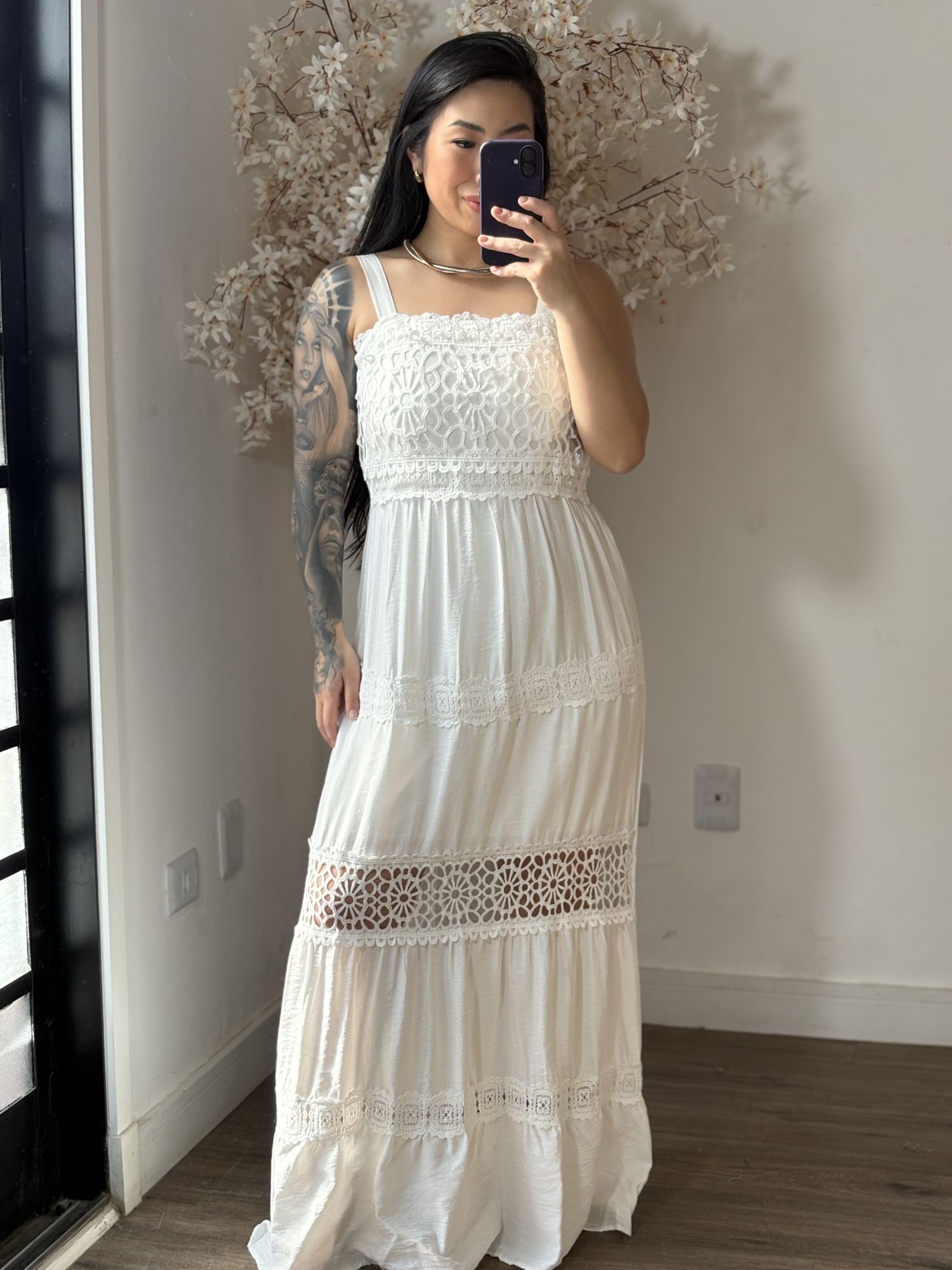 Vestido Bordado Lilla SD1605 - Branco C044