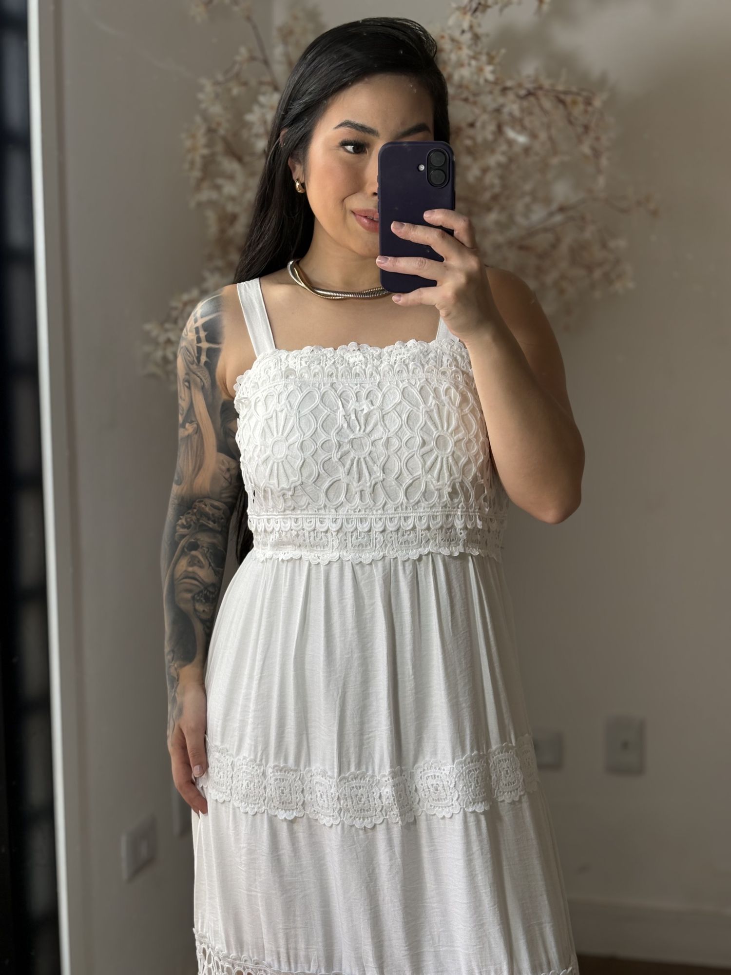 Vestido Bordado Lilla SD1605 - Branco C044