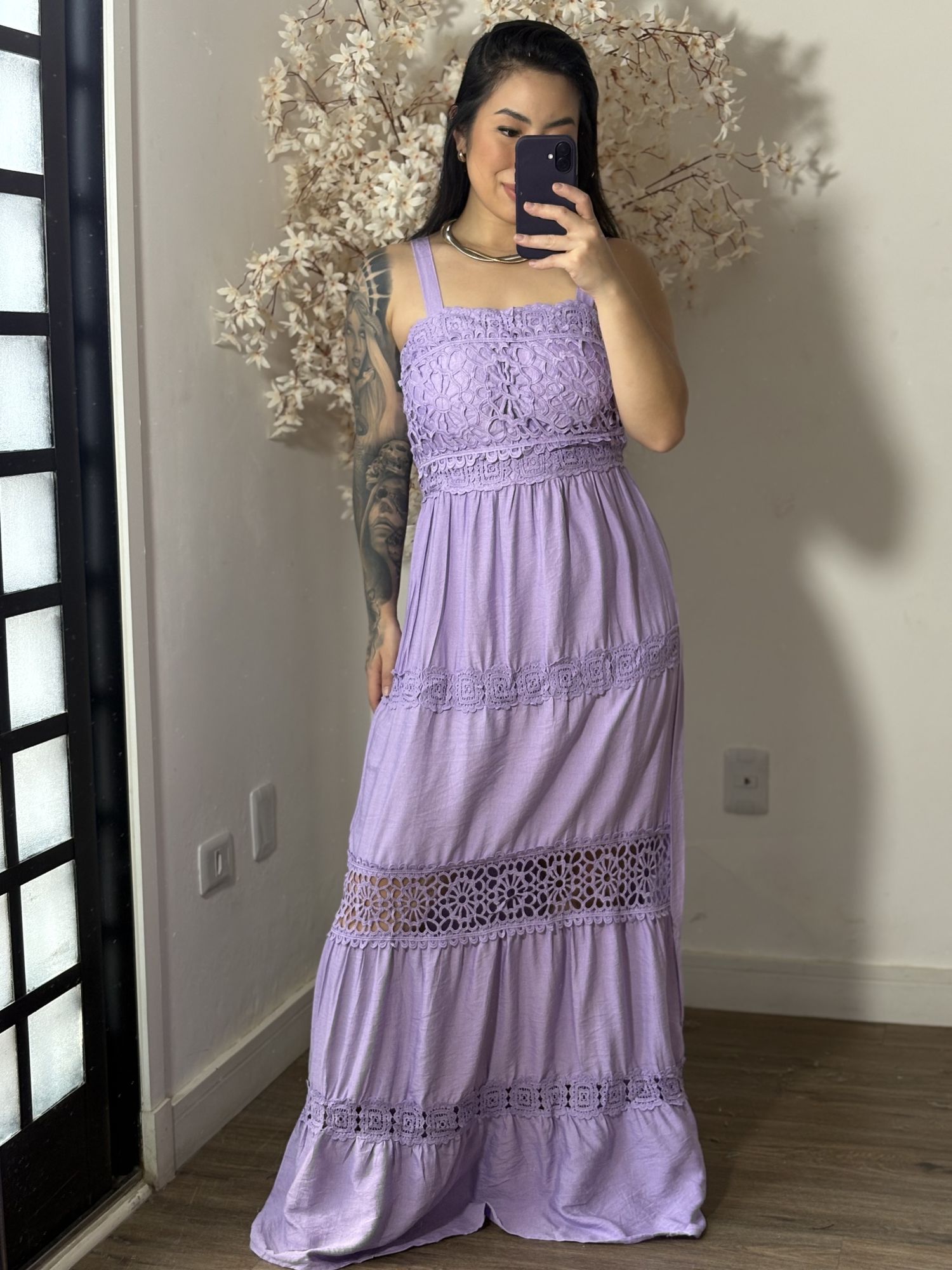 Vestido Bordado Lilla SD1605 - Lilás C044