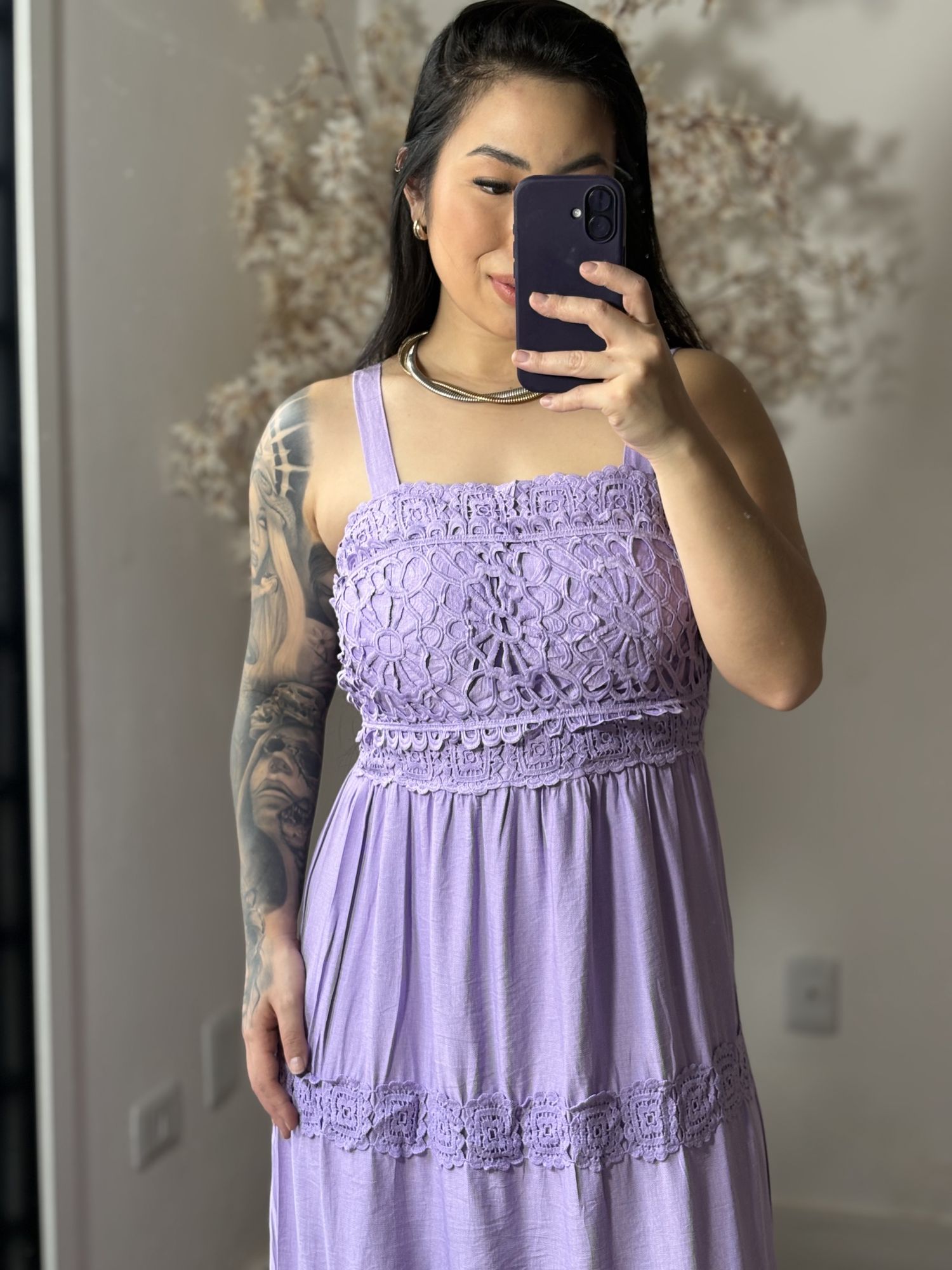 Vestido Bordado Lilla SD1605 - Lilás C044