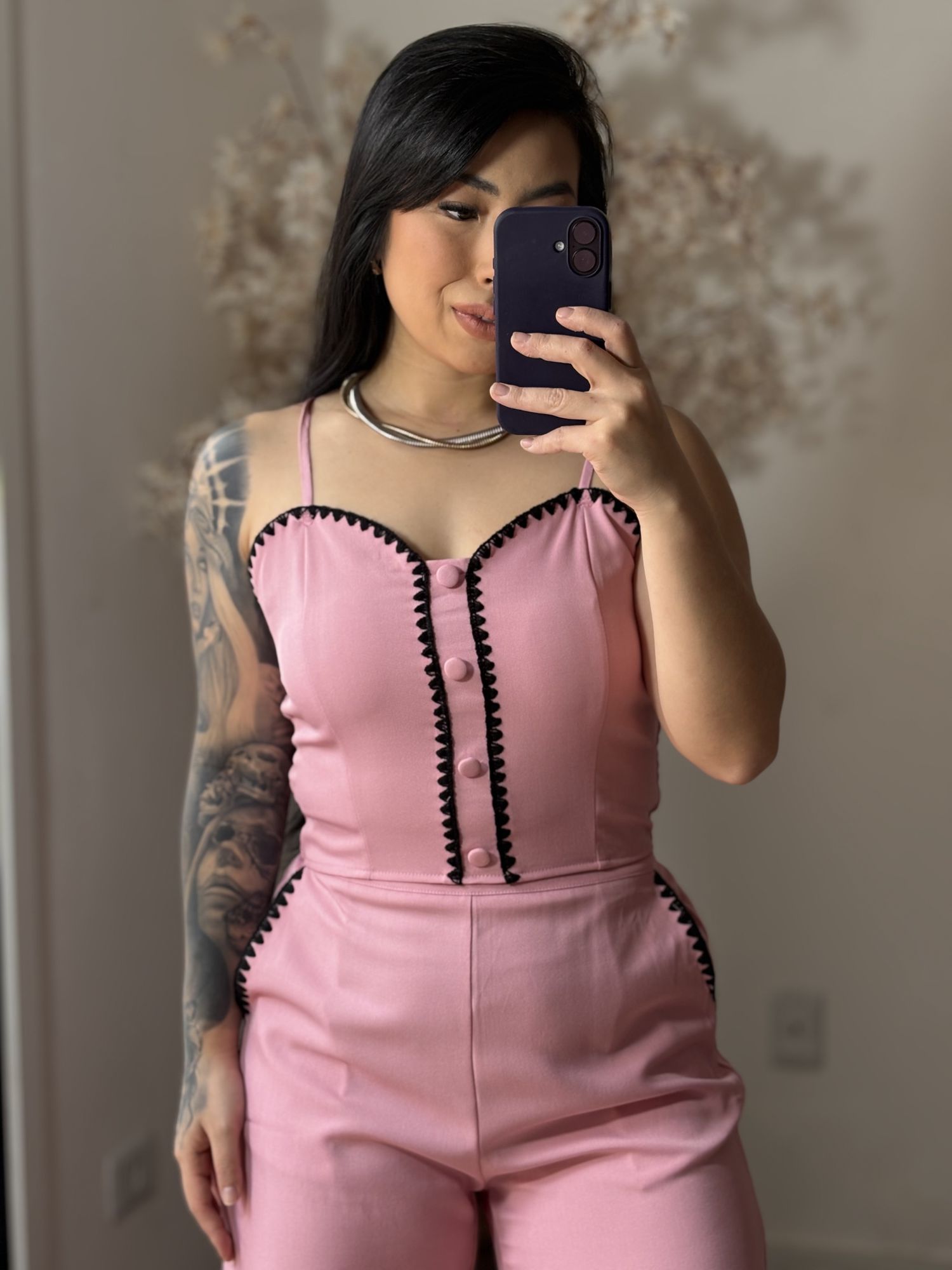 Conjunto Calça Bordado Mel SD1631 - Rosa C037