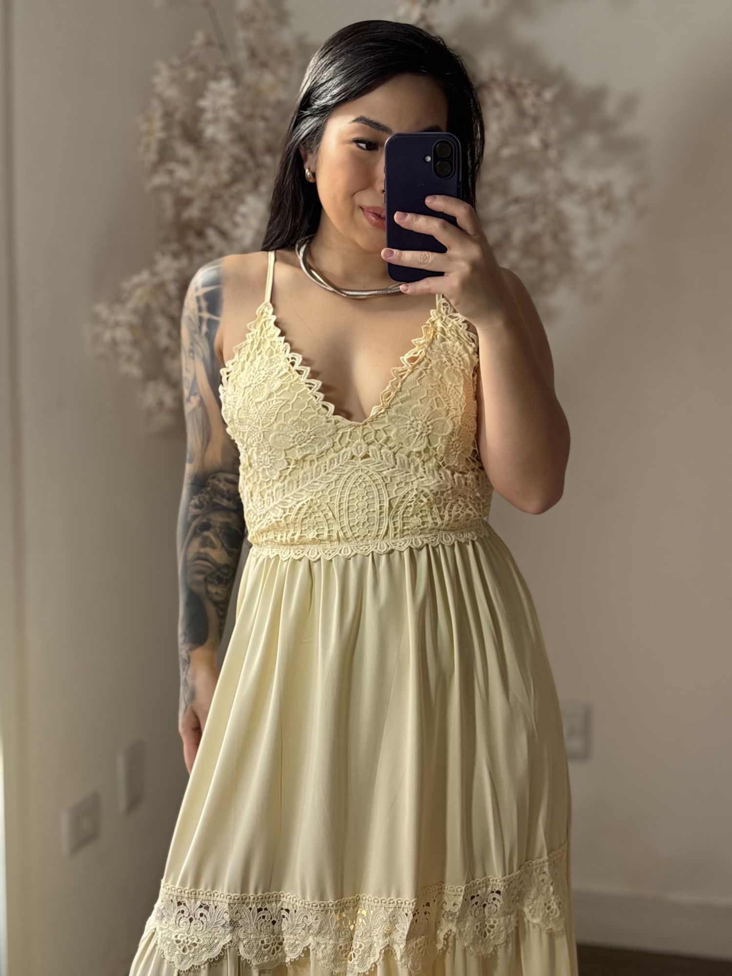 Vestido Bordado Maelle SD1625 - Amarelo Manteiga C043